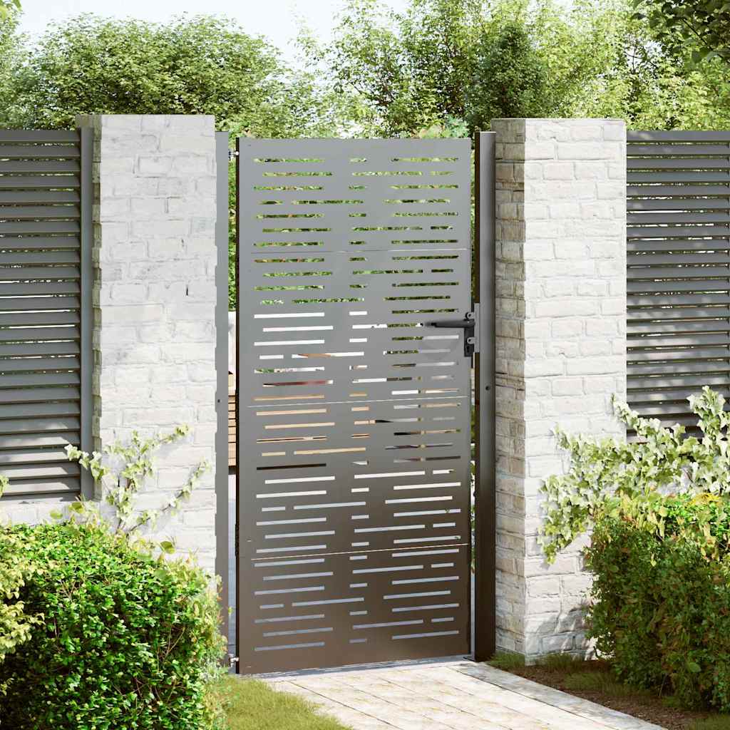 vidaXL Brama ogrodowa Czarny 110 x 205 cm Stal malowana proszkowo
