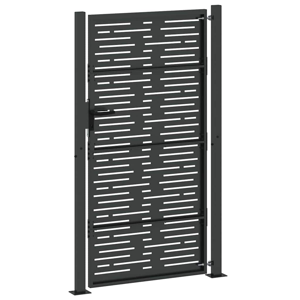 vidaXL Brama ogrodowa Czarny 110 x 205 cm Stal malowana proszkowo