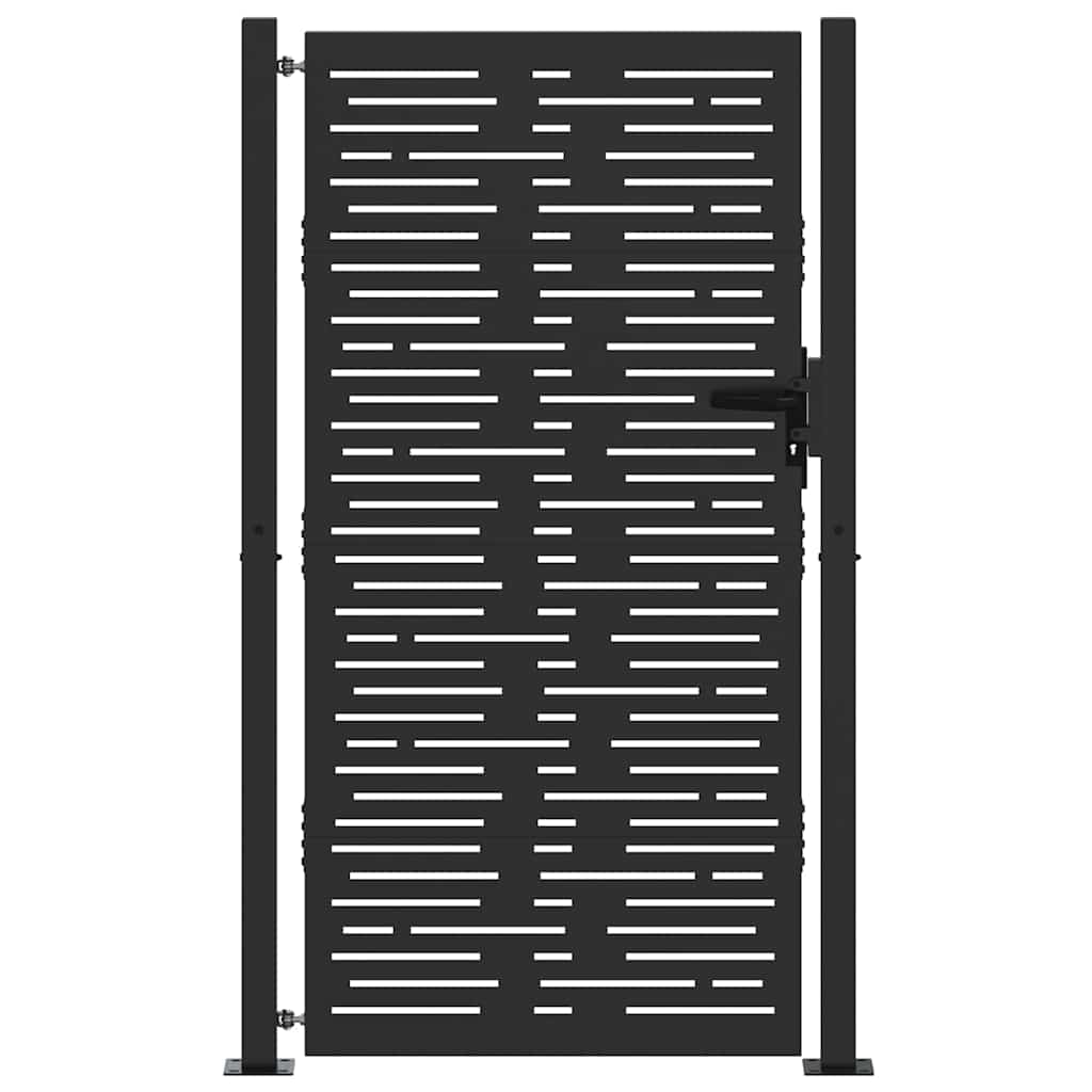 vidaXL Brama ogrodowa Czarny 110 x 205 cm Stal malowana proszkowo