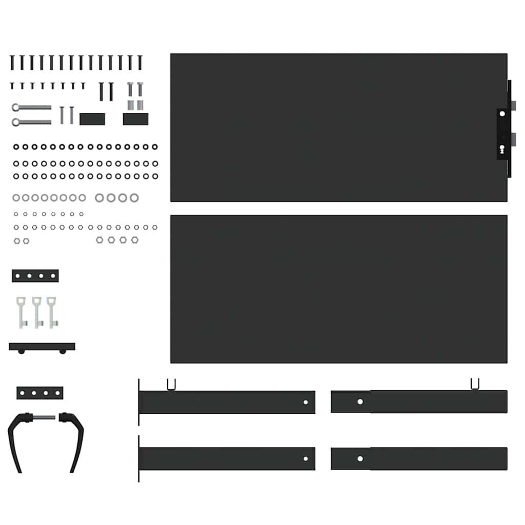 vidaXL Brama ogrodowa Czarny 110 x 105 cm Stal malowana proszkowo