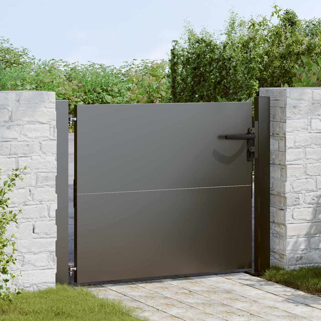 vidaXL Brama ogrodowa Czarny 110 x 105 cm Stal malowana proszkowo