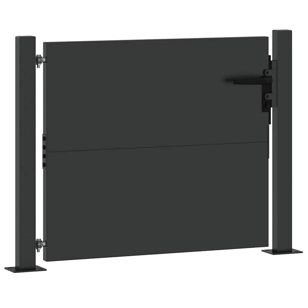 vidaXL Brama ogrodowa Czarny 110 x 105 cm Stal malowana proszkowo