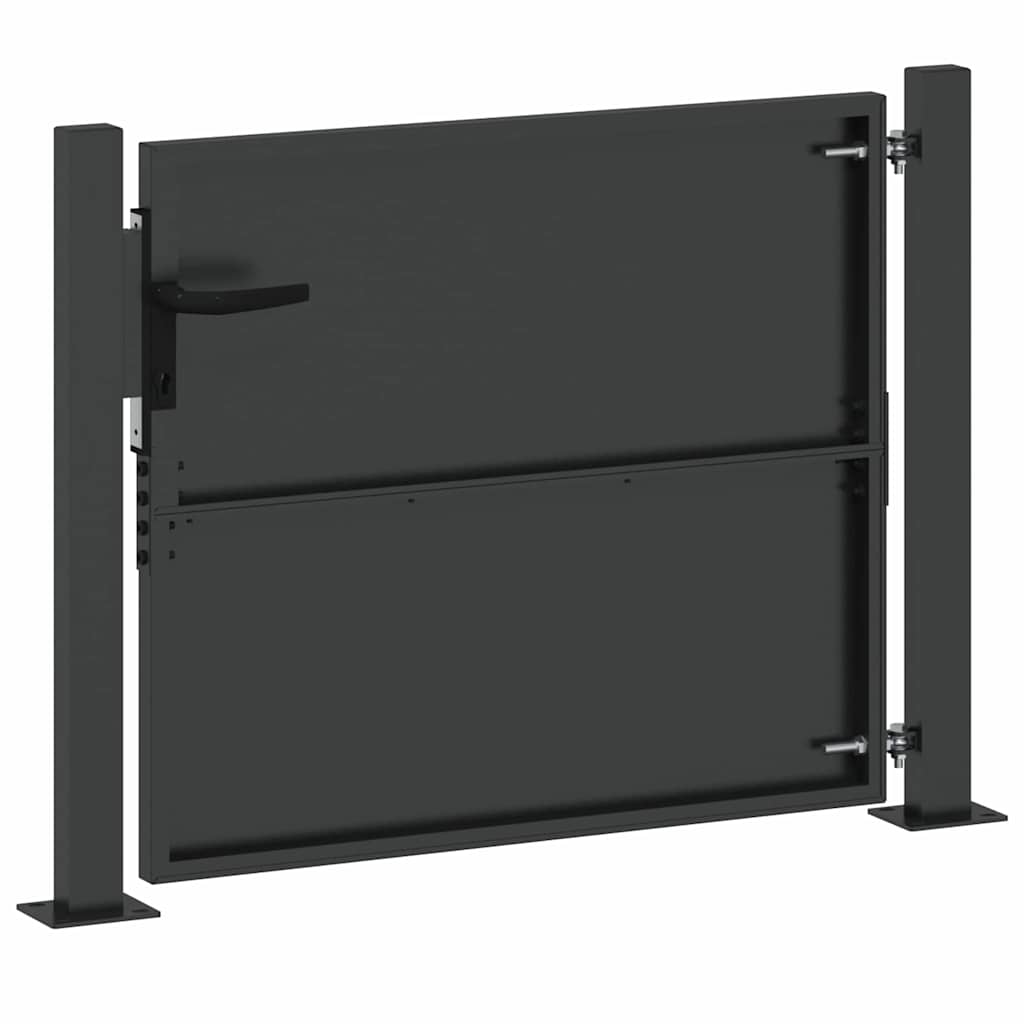 vidaXL Brama ogrodowa Czarny 110 x 105 cm Stal malowana proszkowo
