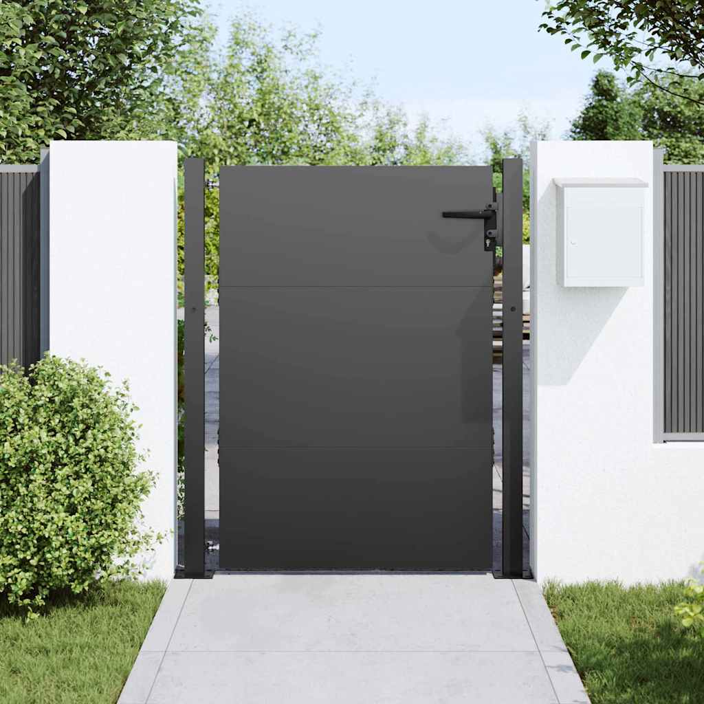 vidaXL Brama ogrodowa Czarny 105 x 130 cm Stal malowana proszkowo