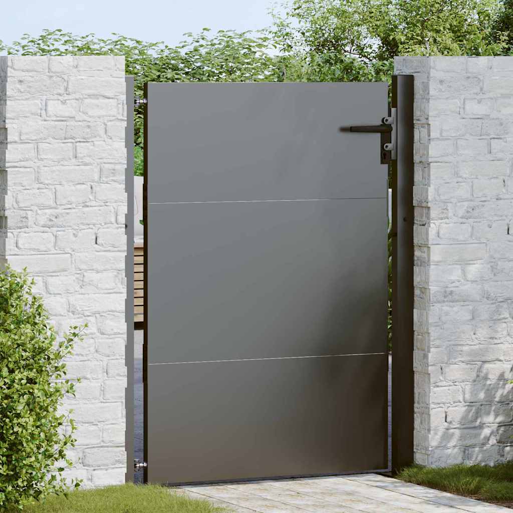 vidaXL Brama ogrodowa Czarny 110 x 155 cm Stal malowana proszkowo