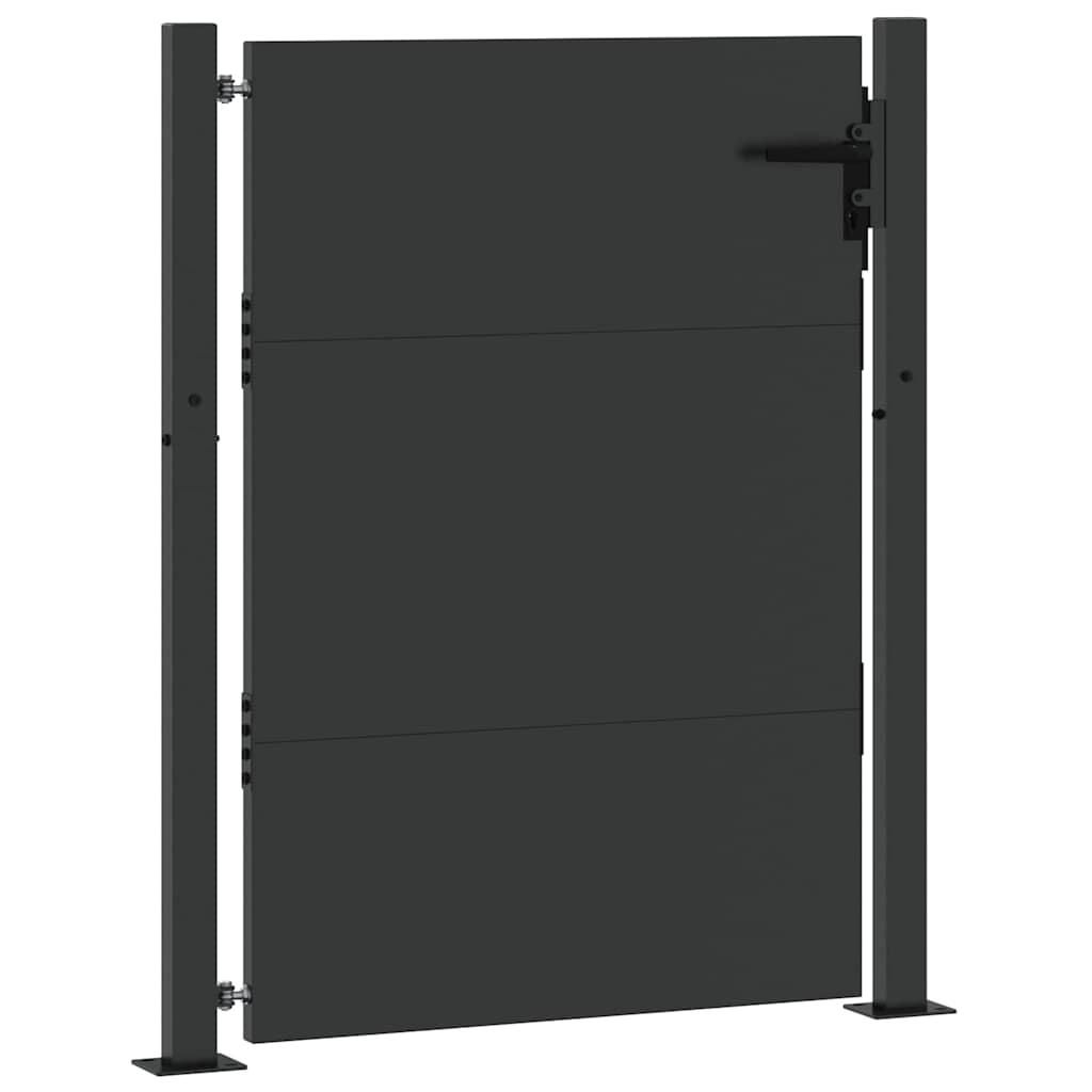 vidaXL Brama ogrodowa Czarny 110 x 155 cm Stal malowana proszkowo