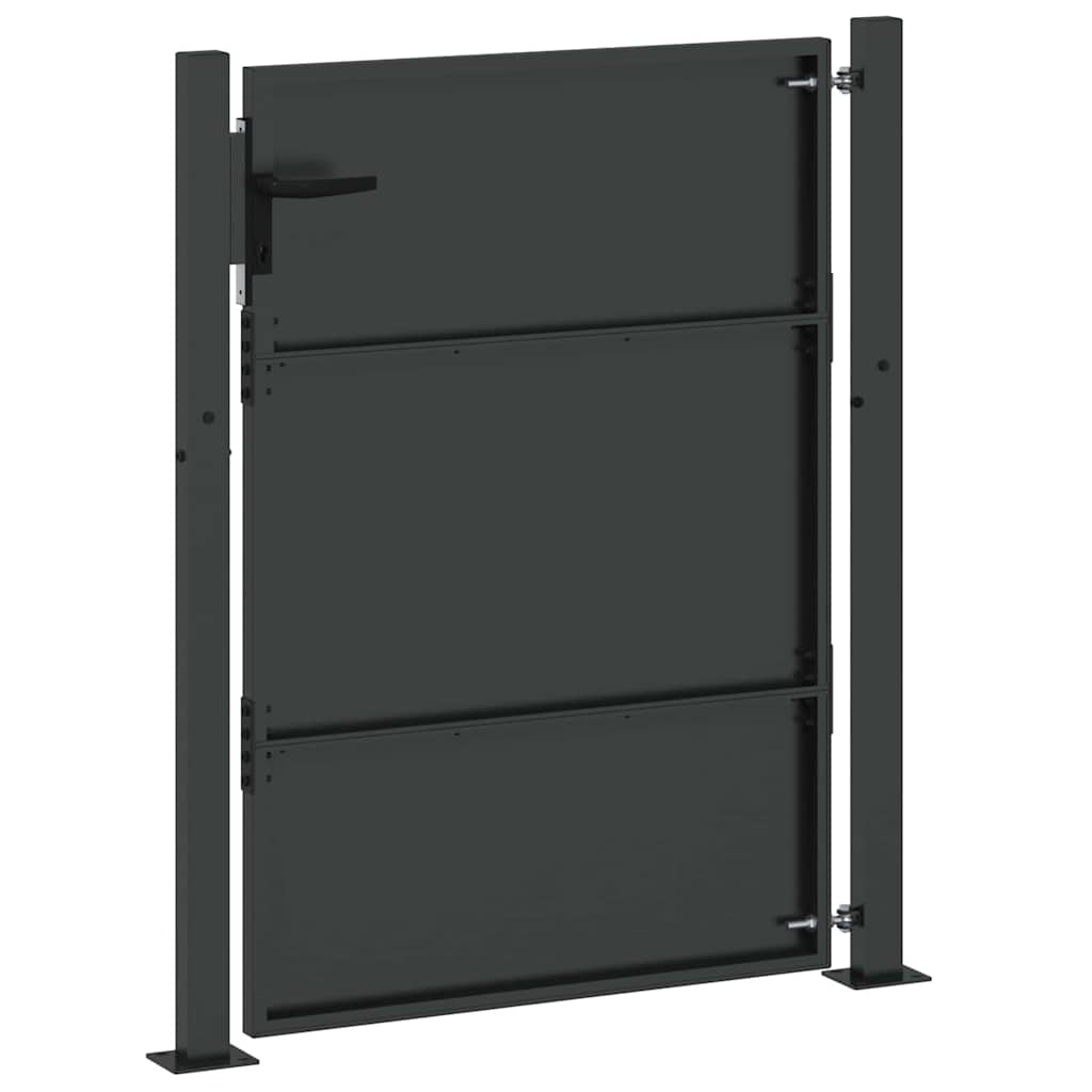 vidaXL Brama ogrodowa Czarny 110 x 155 cm Stal malowana proszkowo