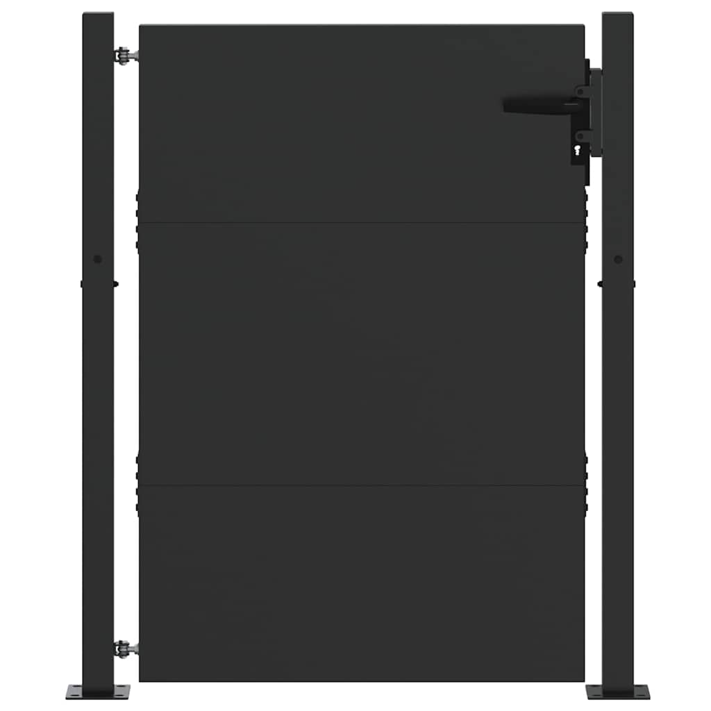 vidaXL Brama ogrodowa Czarny 110 x 155 cm Stal malowana proszkowo