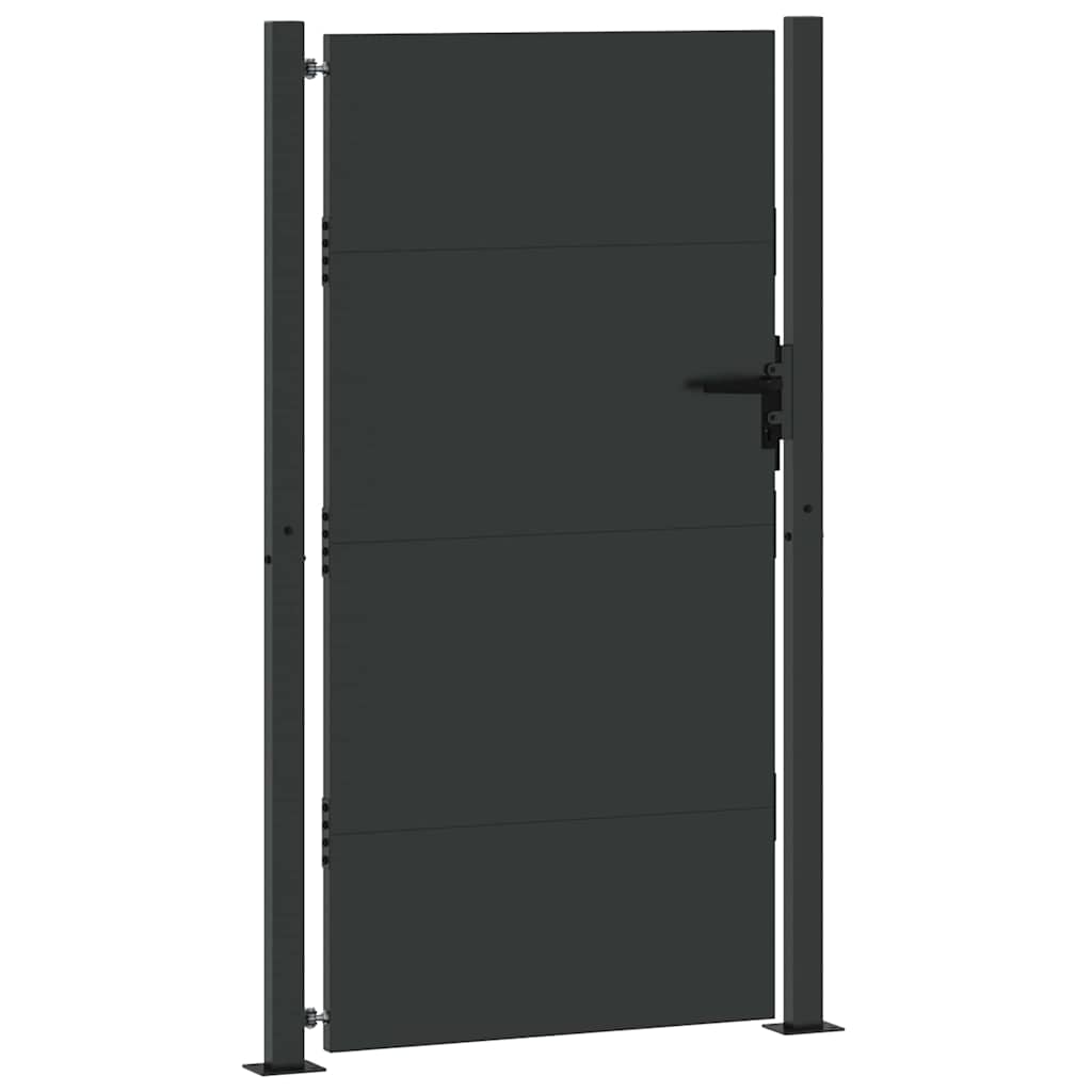 vidaXL Brama ogrodowa Czarny 110 x 180 cm Stal malowana proszkowo