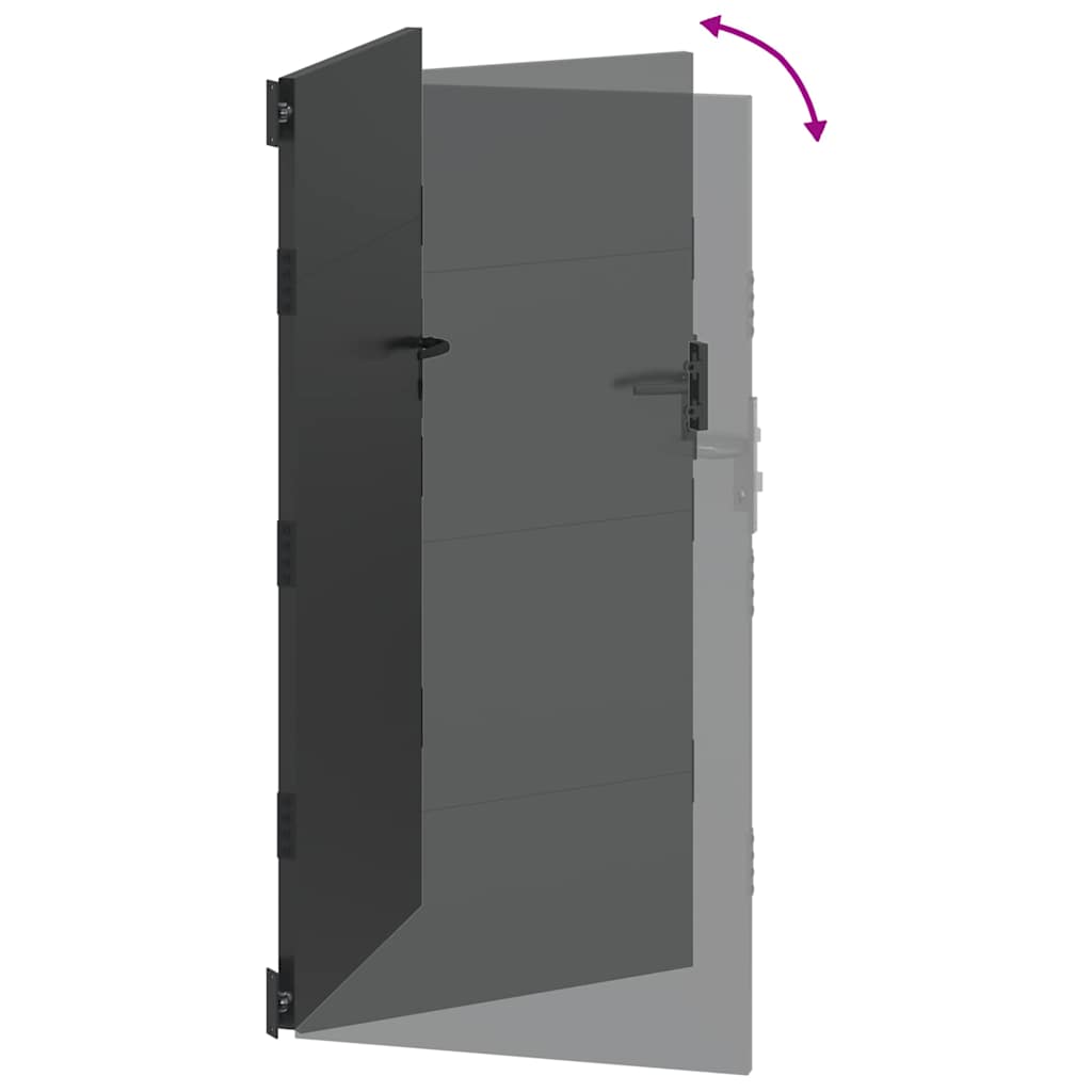 vidaXL Brama ogrodowa Czarny 110 x 180 cm Stal malowana proszkowo