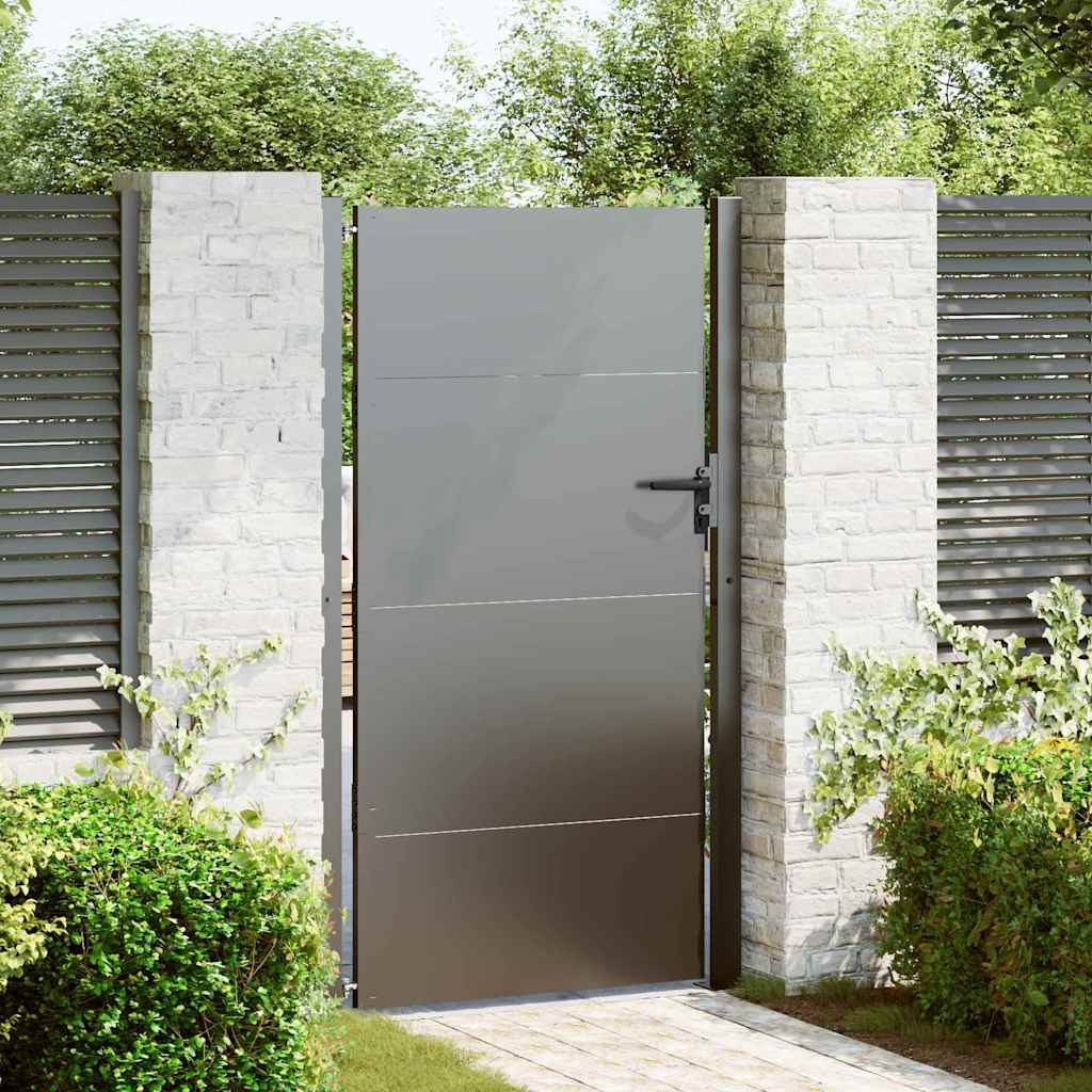 vidaXL Brama ogrodowa Czarny 105 x 205 cm Stal malowana proszkowo