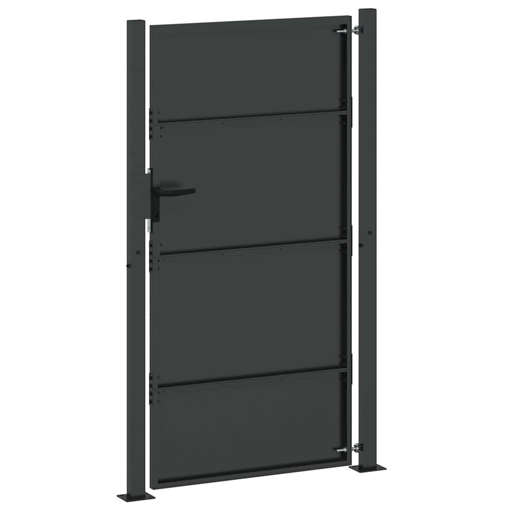vidaXL Brama ogrodowa Czarny 105 x 205 cm Stal malowana proszkowo