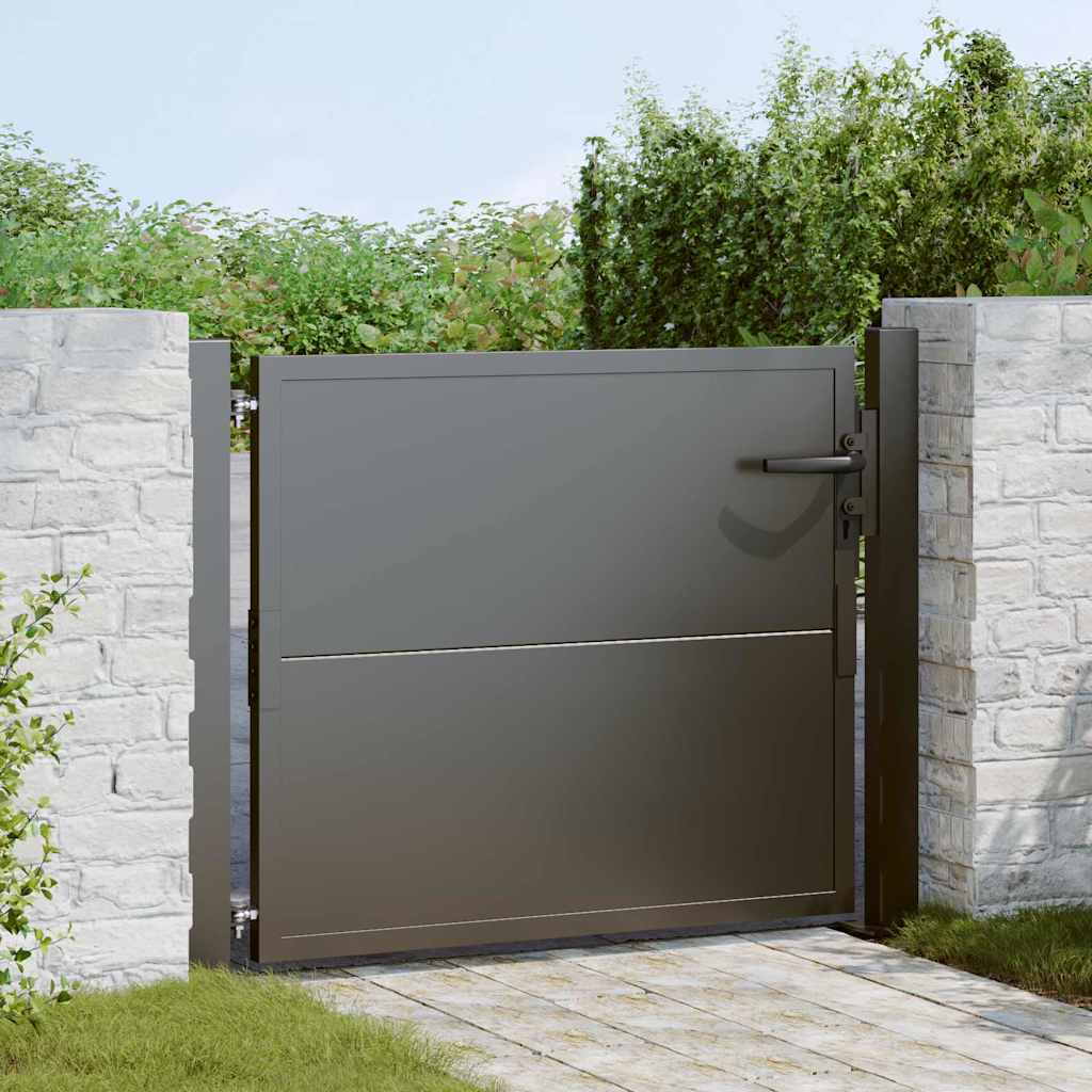 vidaXL Brama ogrodowa Czarny 110 x 105 cm Stal malowana proszkowo