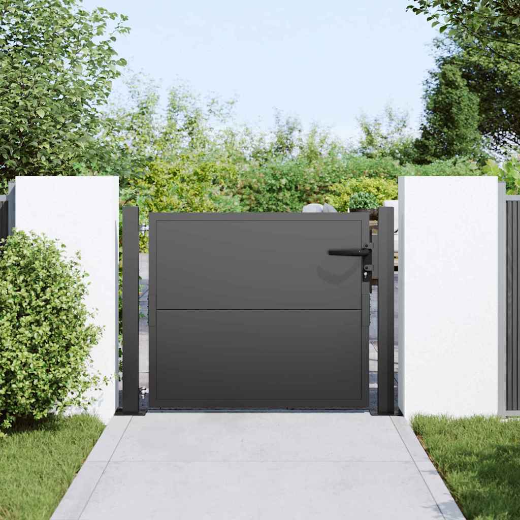 vidaXL Brama ogrodowa Czarny 110 x 105 cm Stal malowana proszkowo