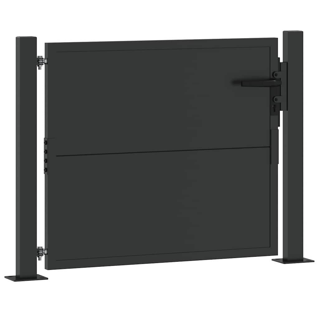 vidaXL Brama ogrodowa Czarny 110 x 105 cm Stal malowana proszkowo