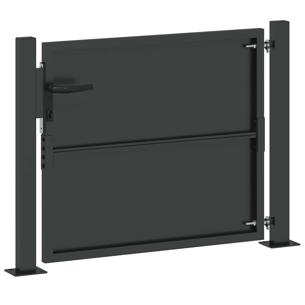 vidaXL Brama ogrodowa Czarny 110 x 105 cm Stal malowana proszkowo