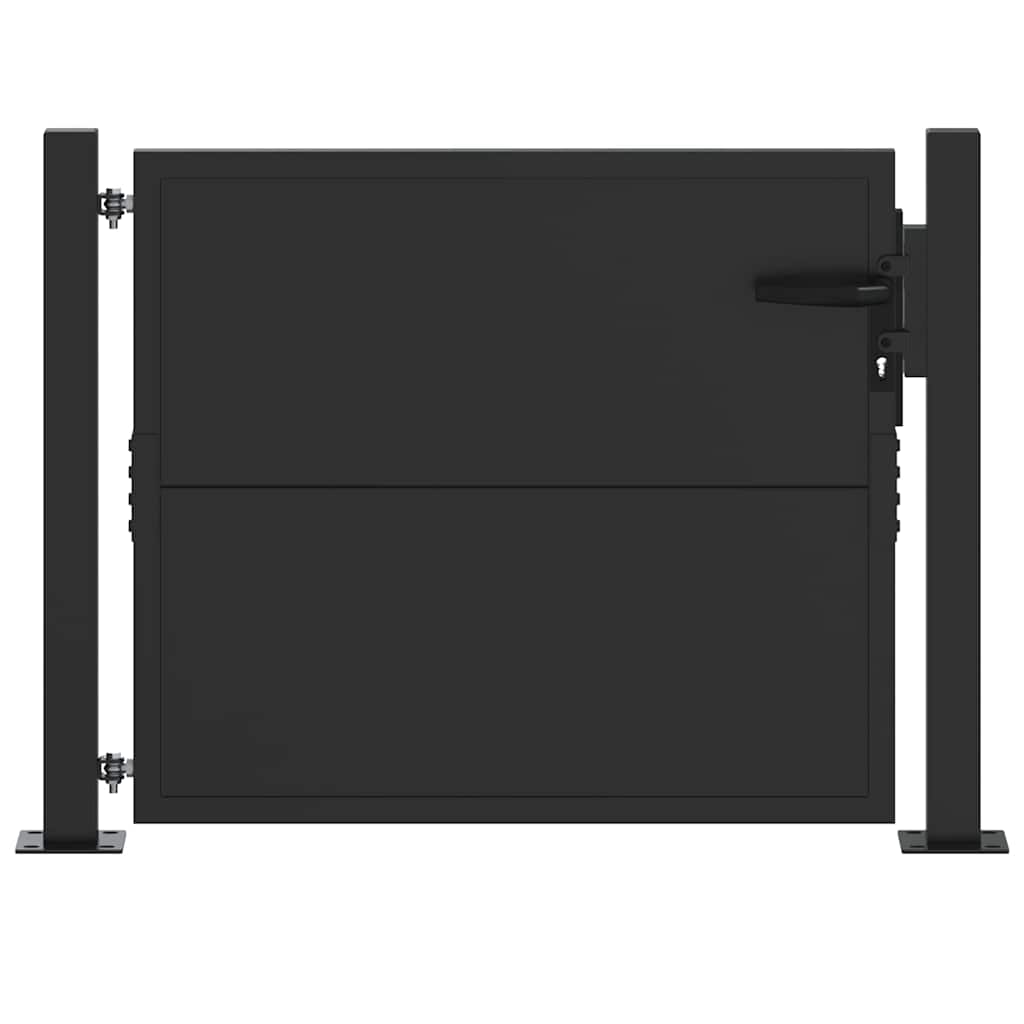 vidaXL Brama ogrodowa Czarny 110 x 105 cm Stal malowana proszkowo