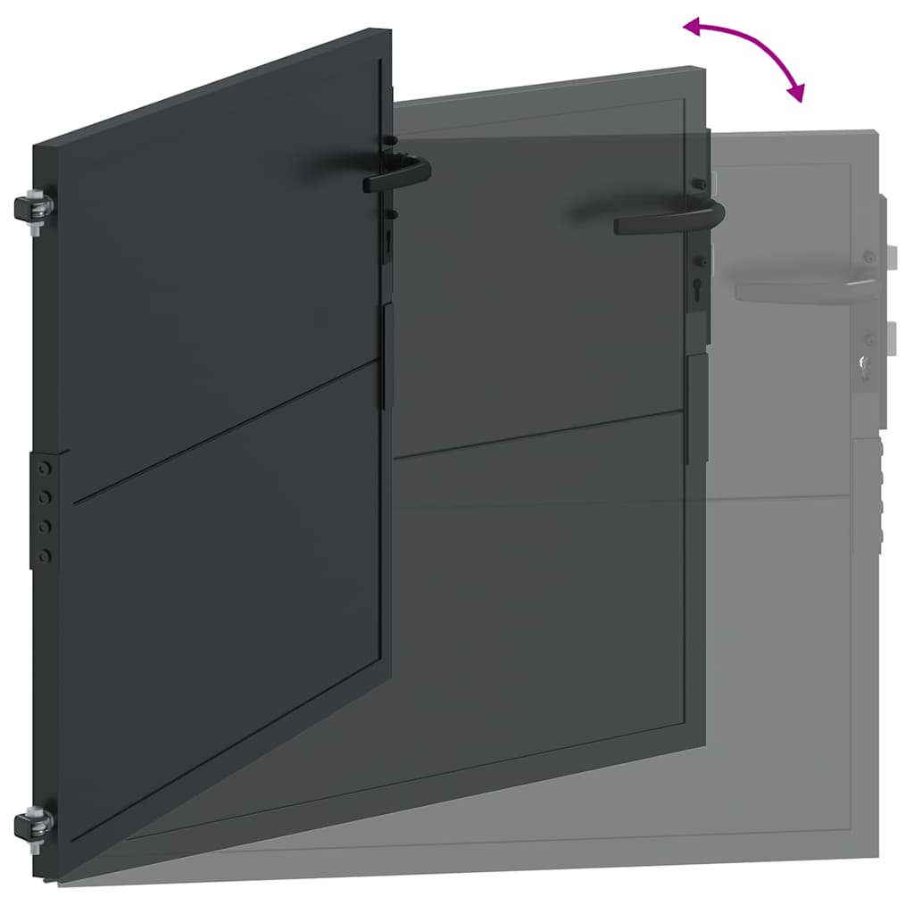 vidaXL Brama ogrodowa Czarny 110 x 105 cm Stal malowana proszkowo