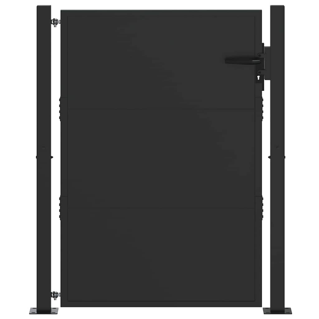 vidaXL Brama ogrodowa Czarny 110 x 130 cm Stal malowana proszkowo
