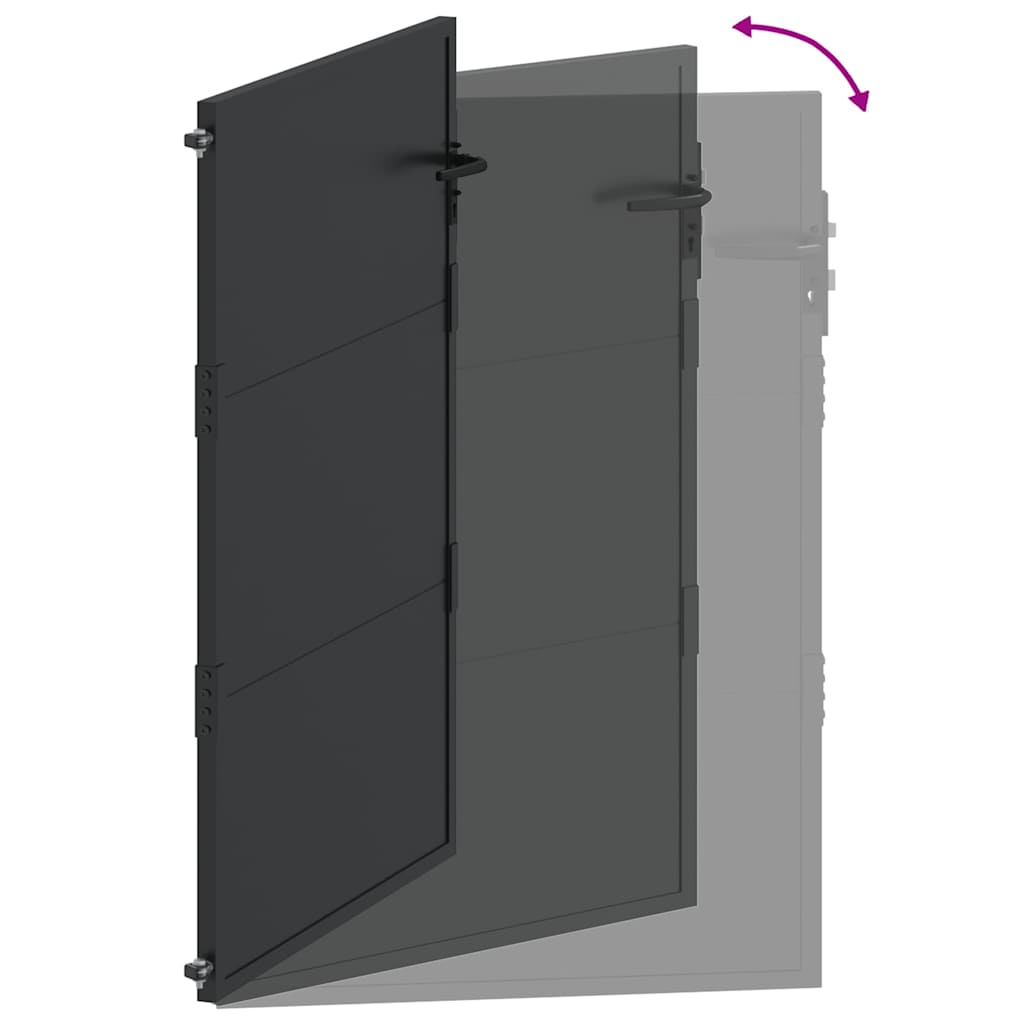 vidaXL Brama ogrodowa Czarny 110 x 130 cm Stal malowana proszkowo
