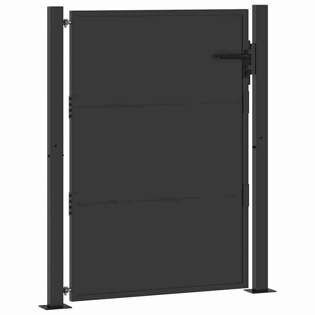 vidaXL Brama ogrodowa Czarny 110 x 155 cm Stal malowana proszkowo
