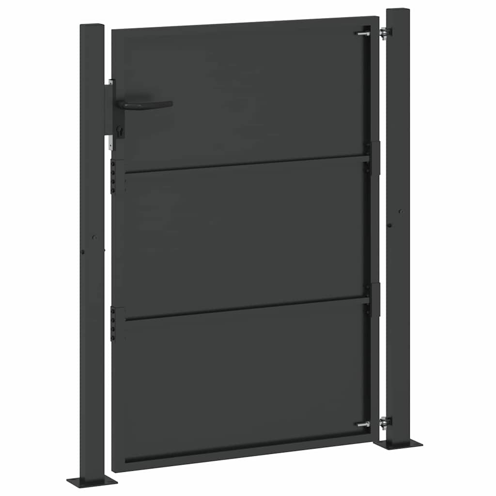 vidaXL Brama ogrodowa Czarny 110 x 155 cm Stal malowana proszkowo