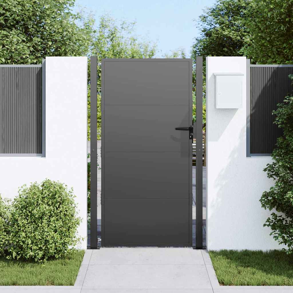 vidaXL Brama ogrodowa Czarny 110 x 180 cm Stal malowana proszkowo