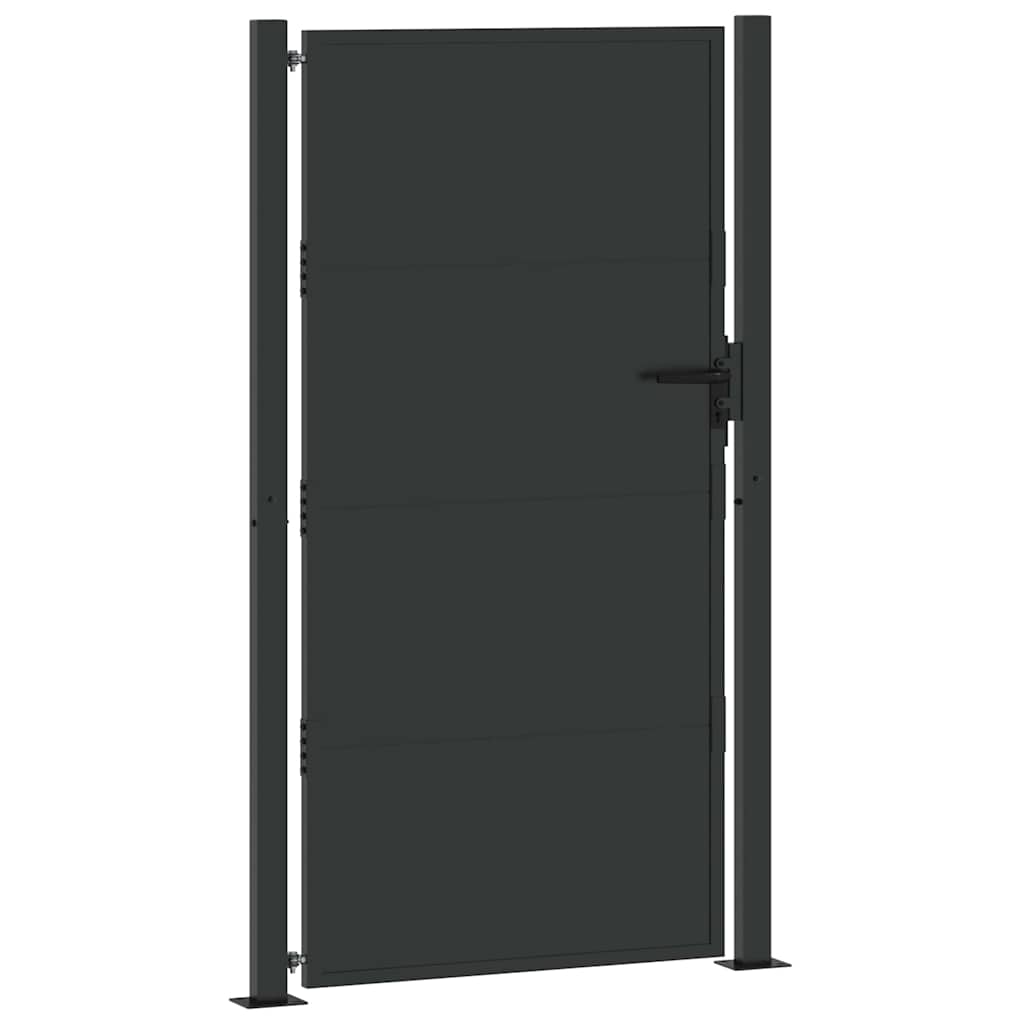 vidaXL Brama ogrodowa Czarny 110 x 180 cm Stal malowana proszkowo