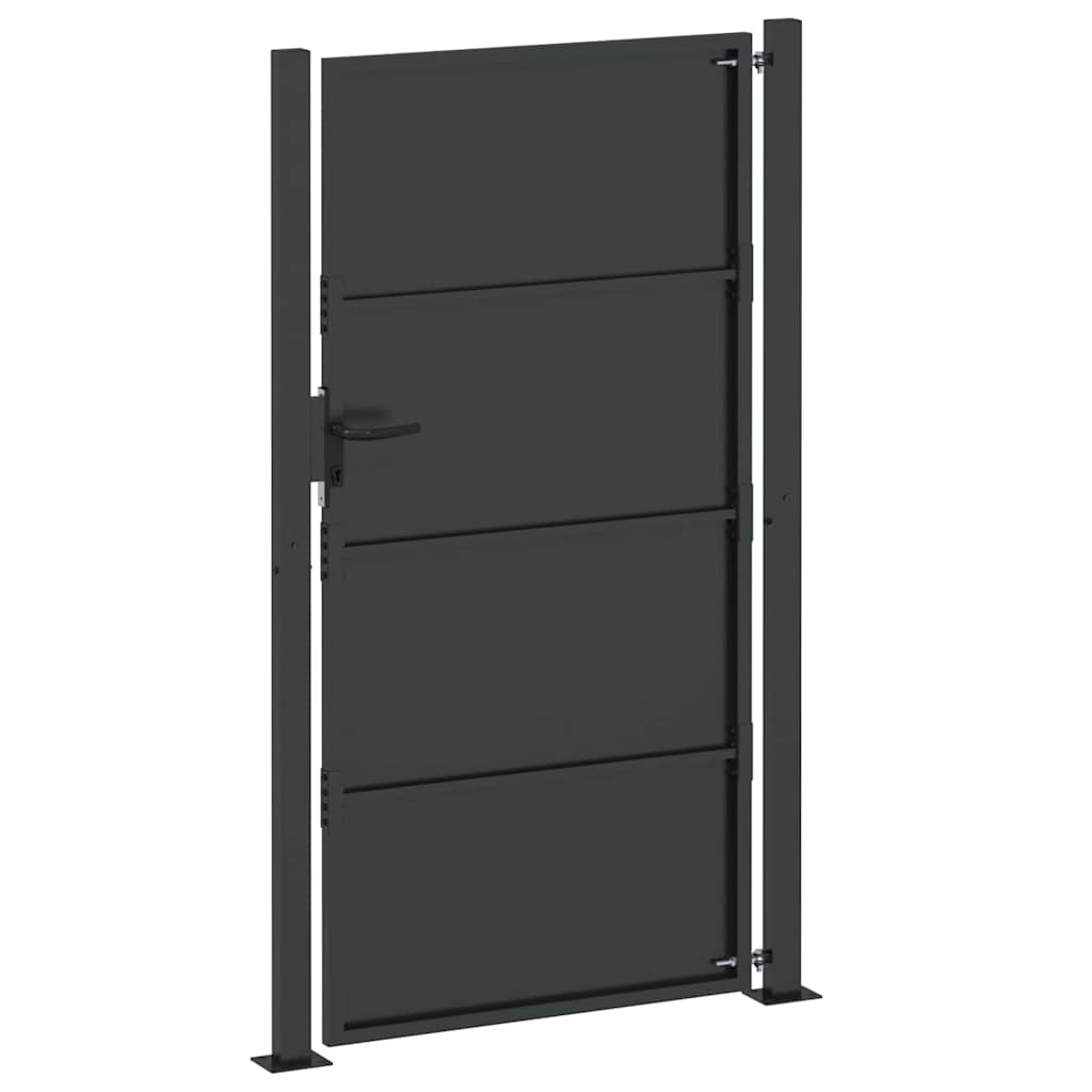 vidaXL Brama ogrodowa Czarny 110 x 180 cm Stal malowana proszkowo