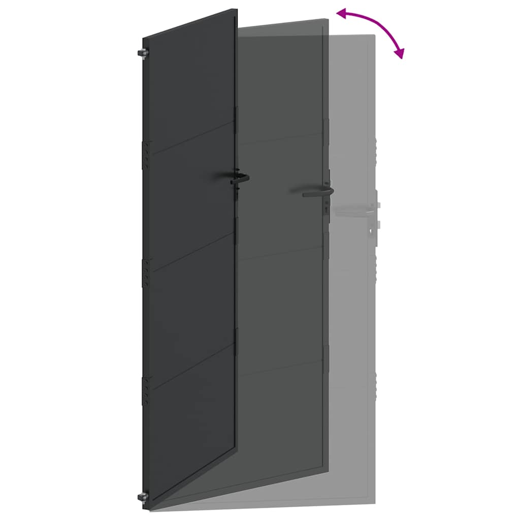 vidaXL Brama ogrodowa Czarny 110 x 180 cm Stal malowana proszkowo