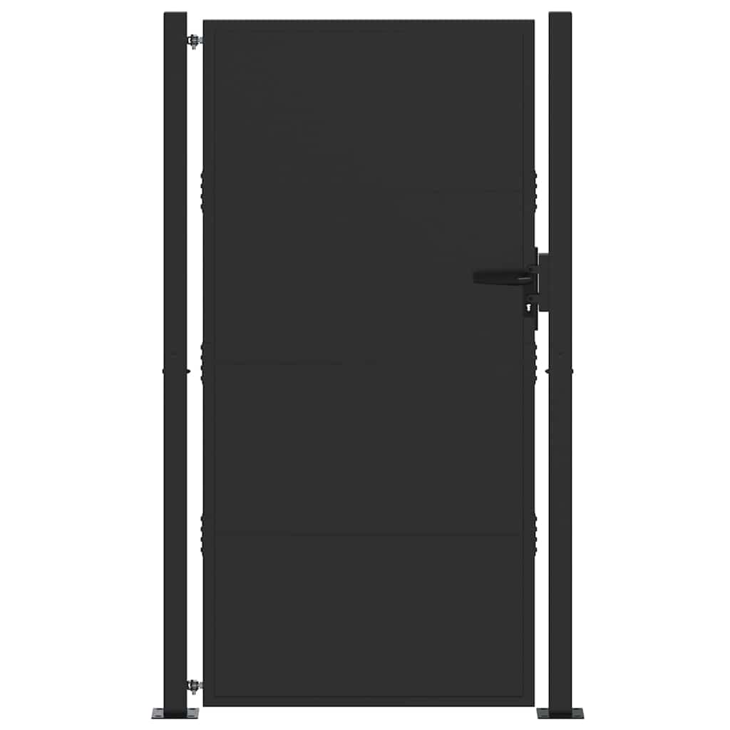 vidaXL Brama ogrodowa Czarny 110 x 205 cm Stal malowana proszkowo