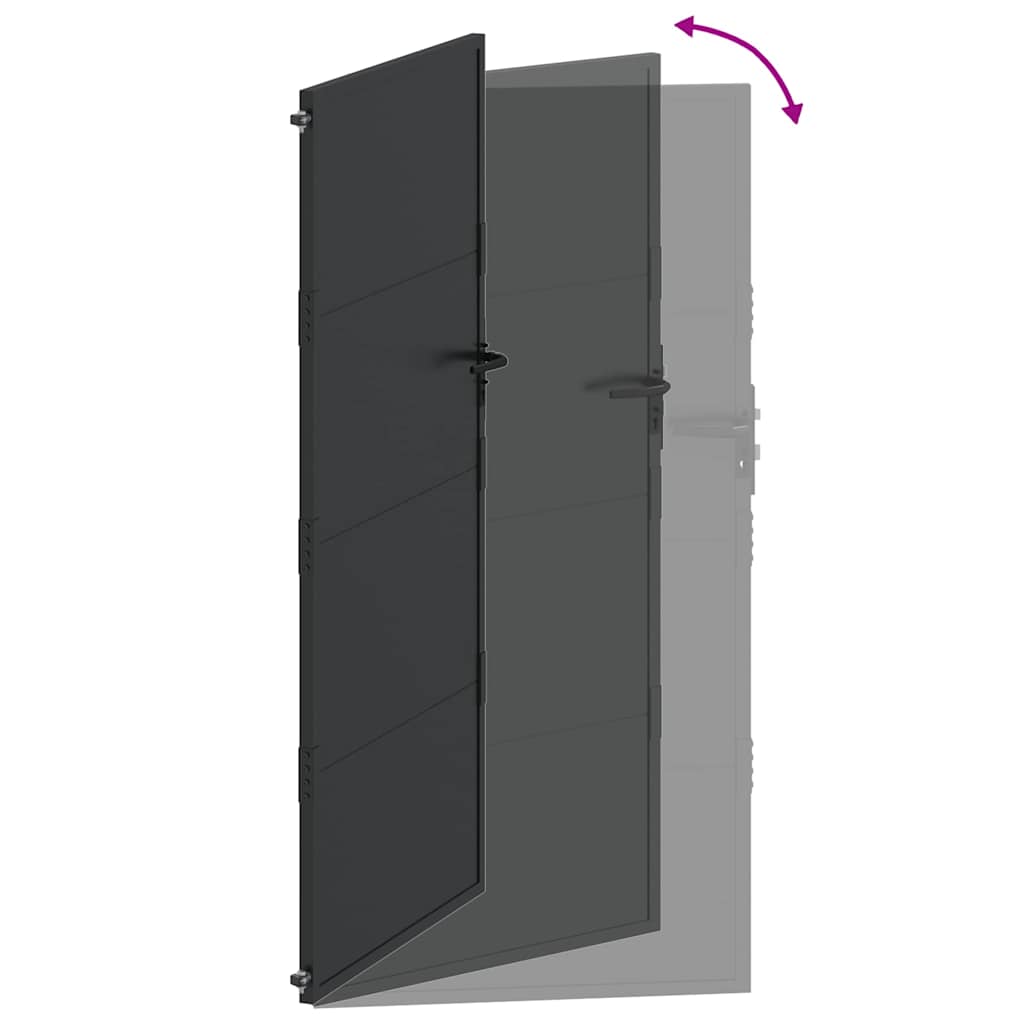 vidaXL Brama ogrodowa Czarny 110 x 205 cm Stal malowana proszkowo