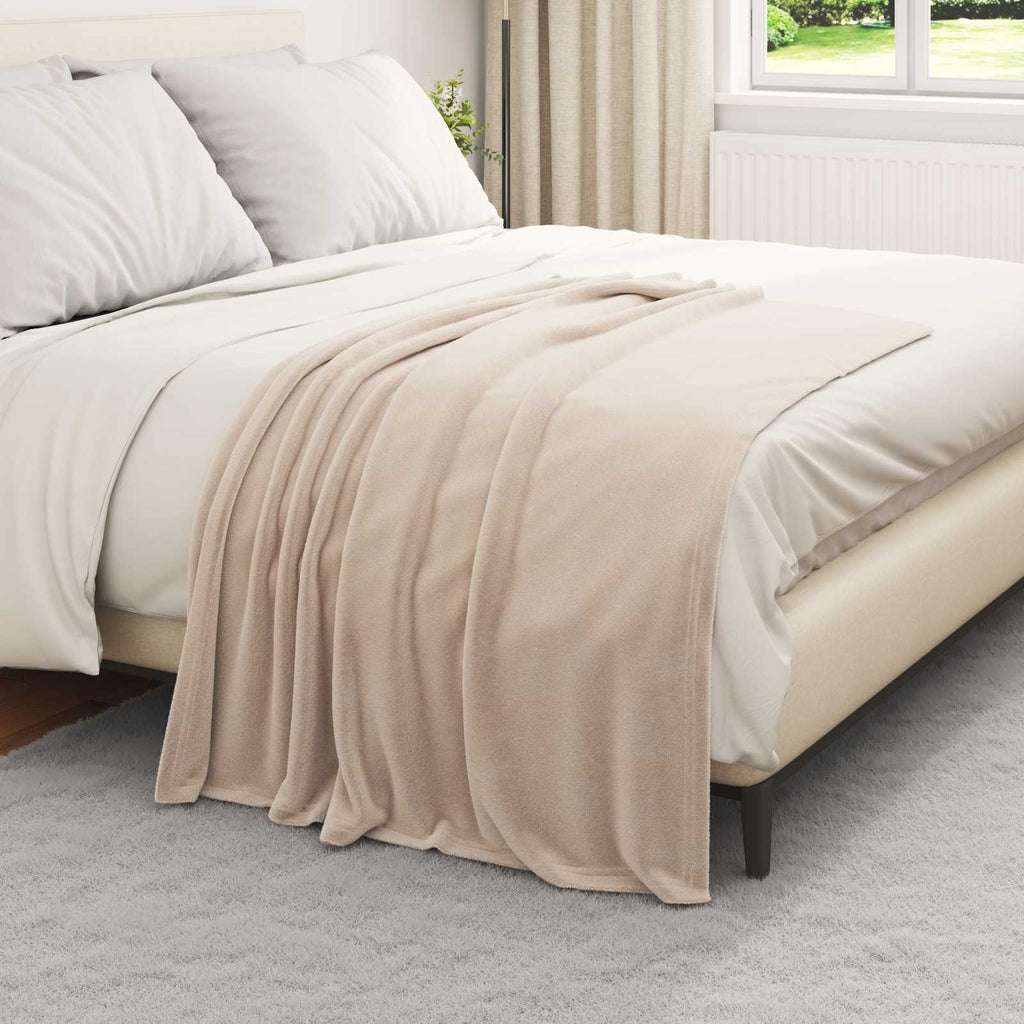 vidaXL Koc Beżowy 130 x 150 cm Polar