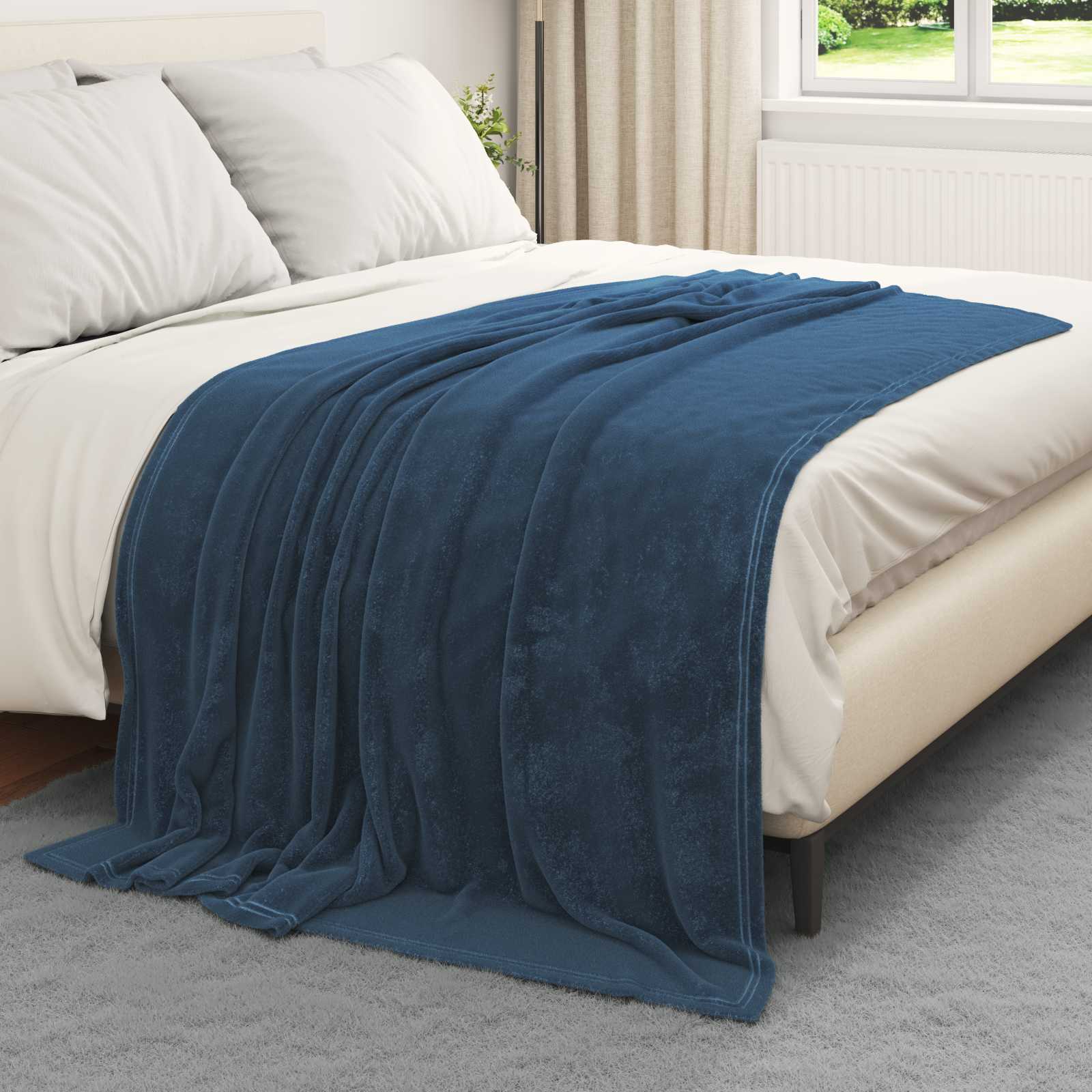 vidaXL Koc Granatowy 150 x 200 cm Polar