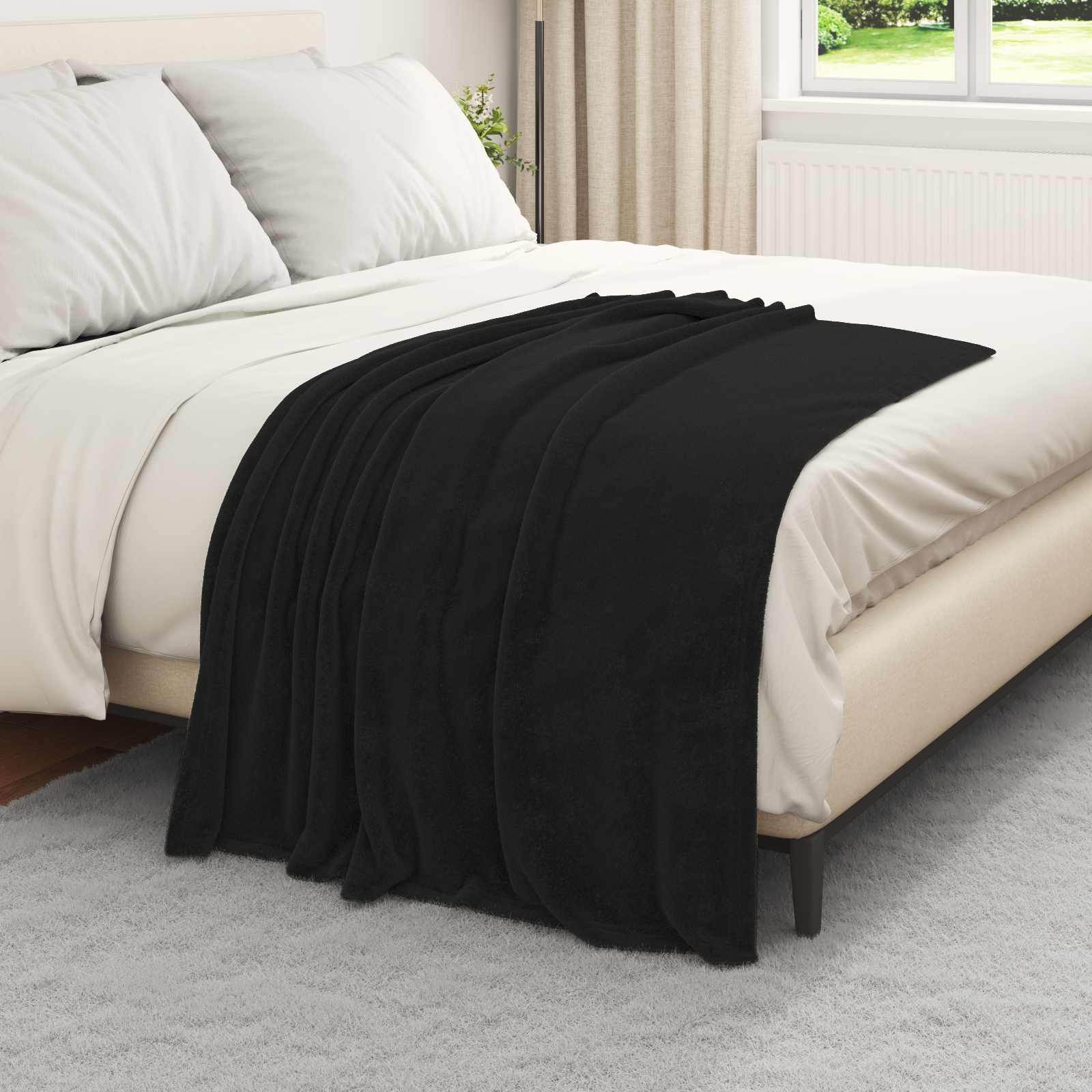 vidaXL Koc Czarny 130 x 150 cm Polar