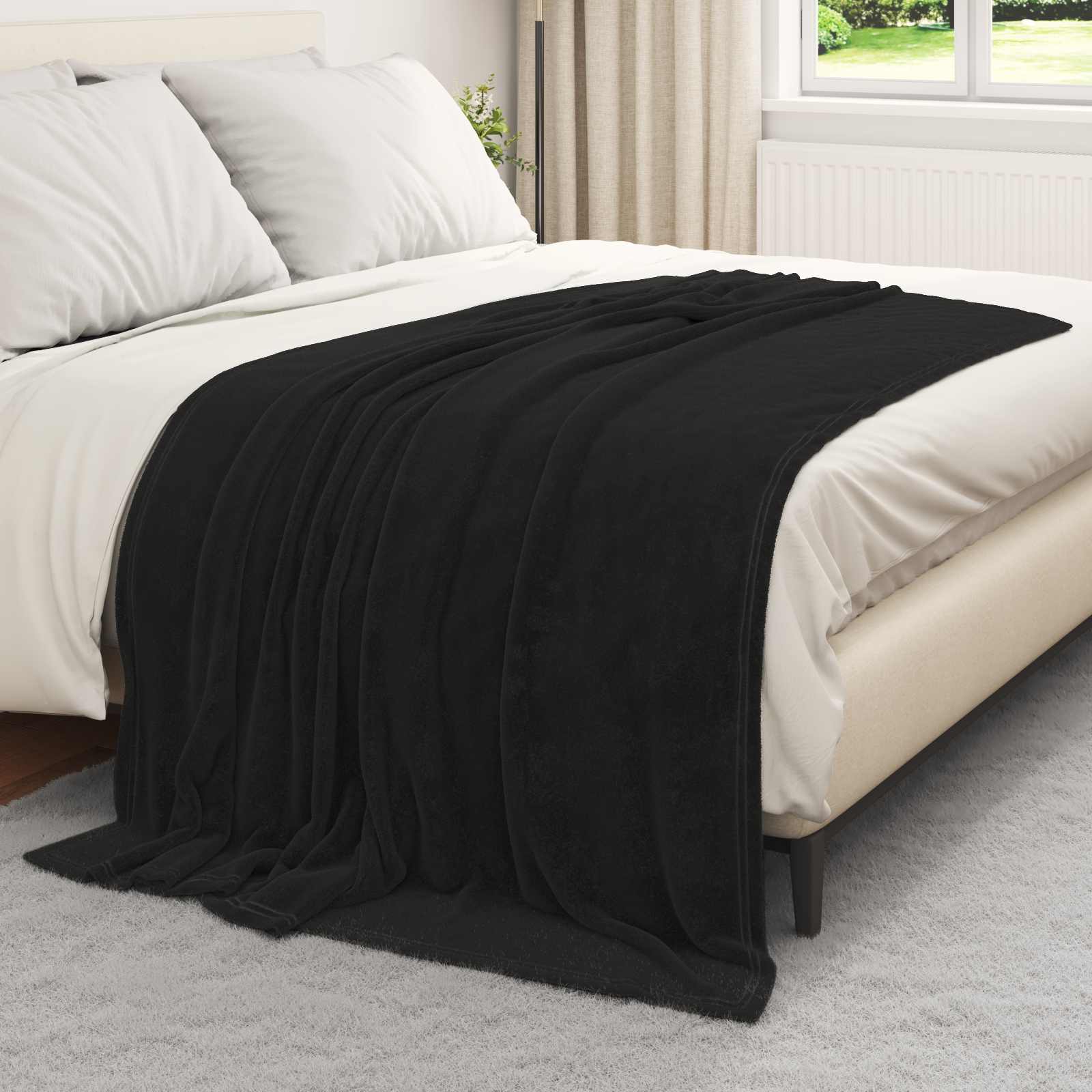 vidaXL Koc Czarny 150 x 200 cm Polar