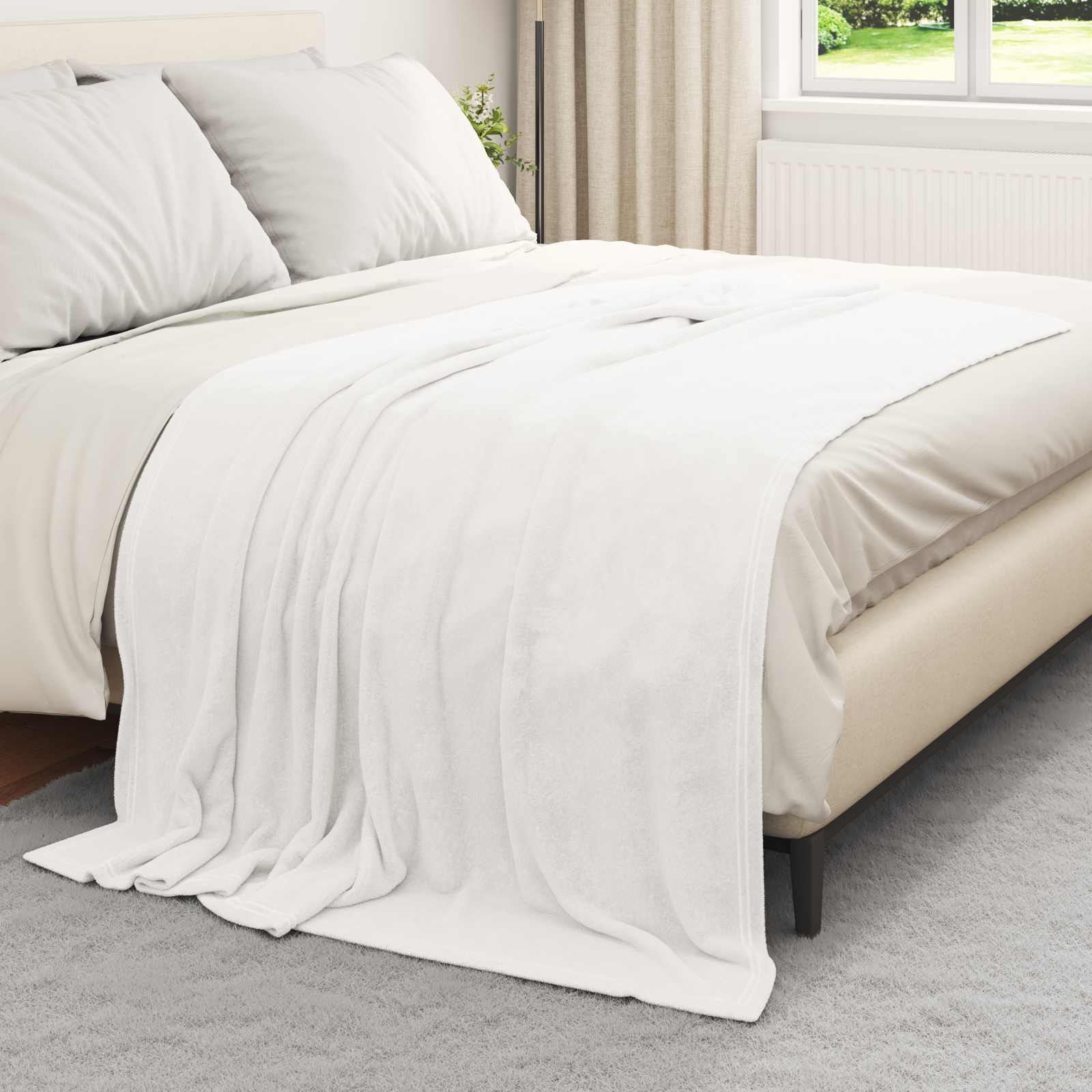 vidaXL Koc Biały 150 x 200 cm Polar