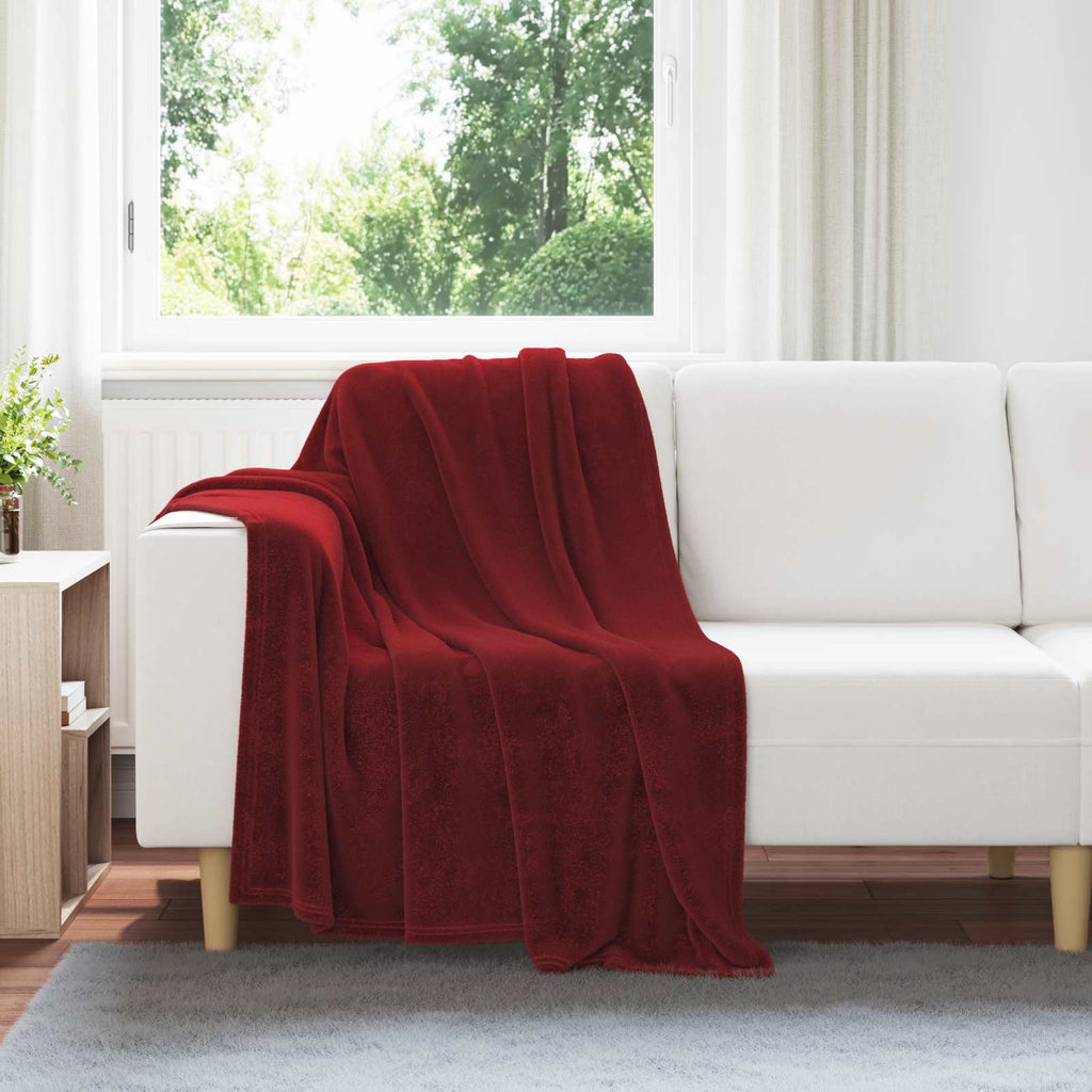 vidaXL Koc Bordeaux Czerwony 130 x 150 cm Polar