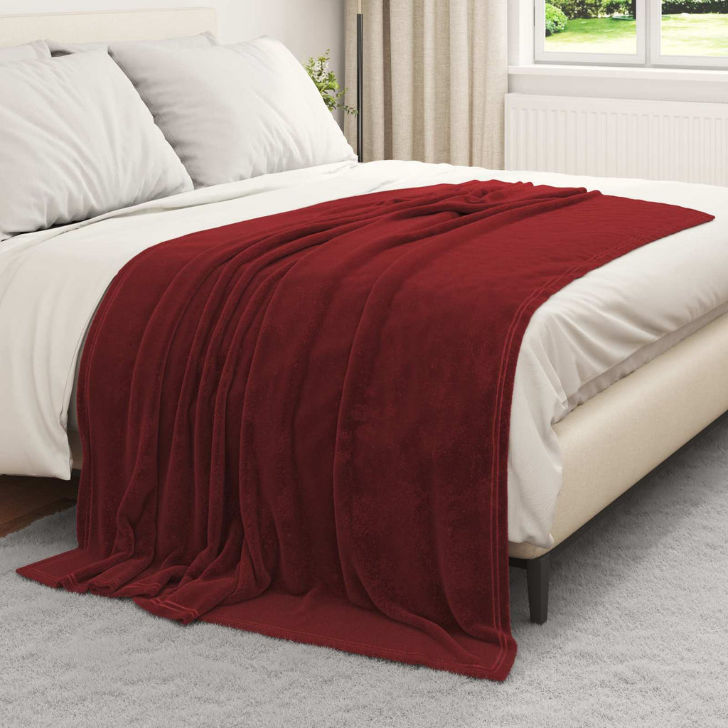 vidaXL Koc Bordeaux Czerwony 150 x 200 cm Polar