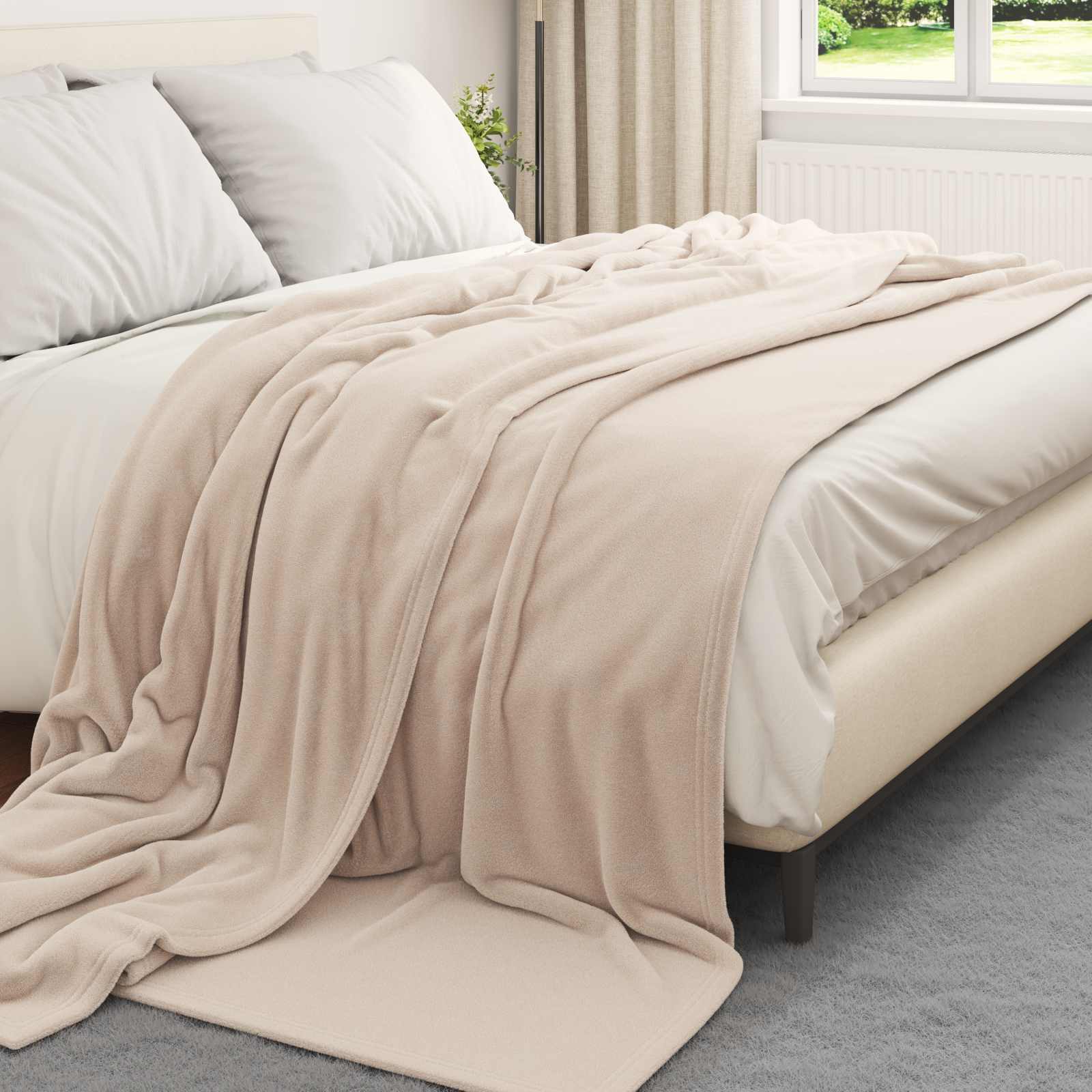 vidaXL Koce narzutowe 6 pcs Beżowy 220 x 240 cm Polar
