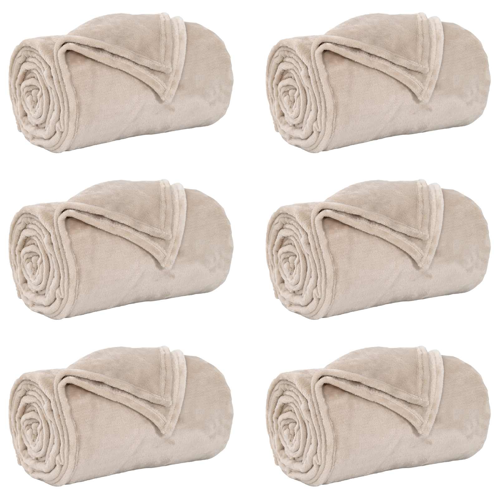 vidaXL Koce narzutowe 6 pcs Beżowy 220 x 240 cm Polar