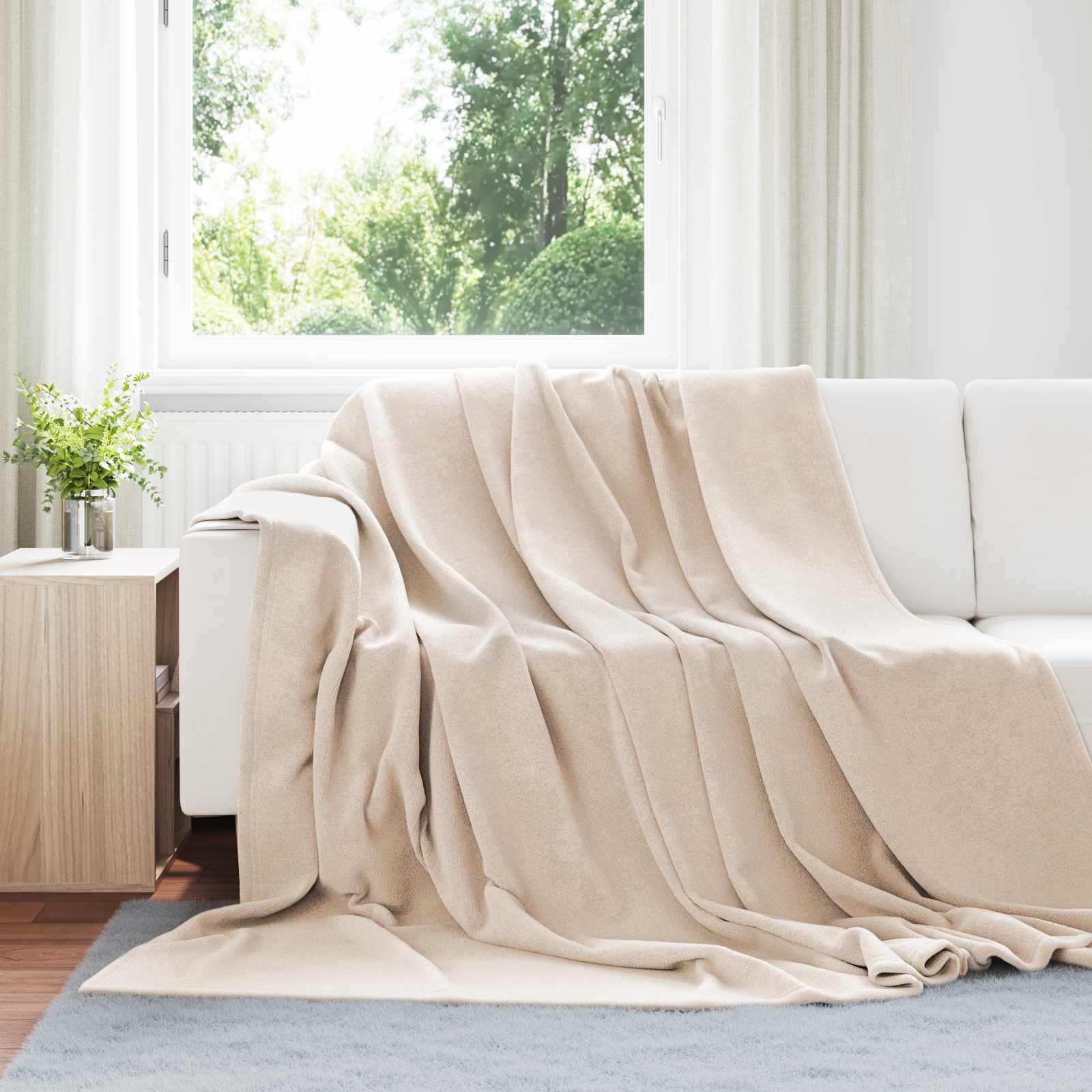 vidaXL Koce narzutowe 6 pcs Beżowy 240 x 270 cm Polar