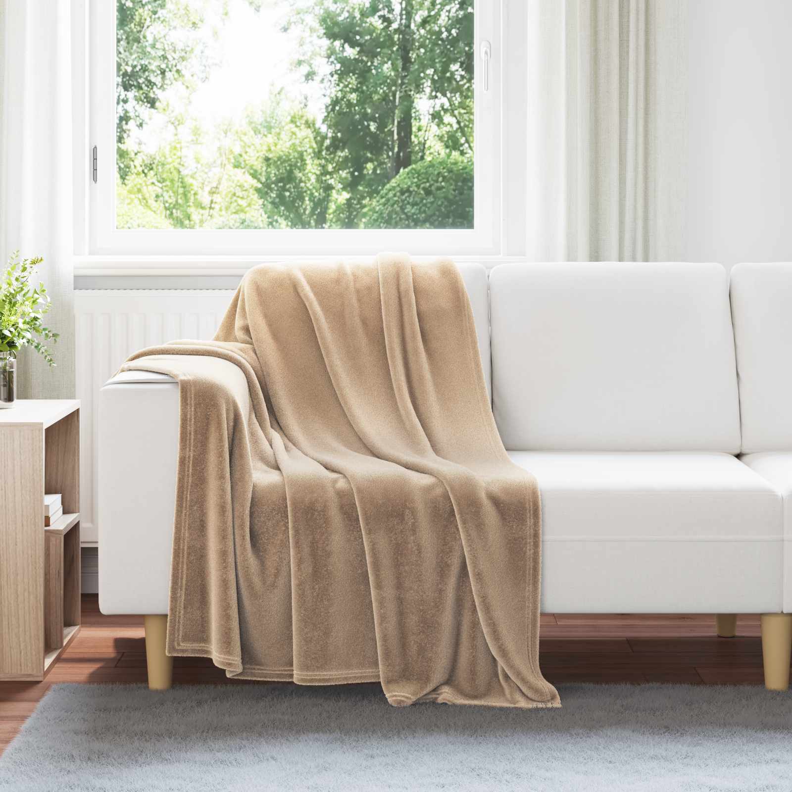 vidaXL Koce narzutowe 6 pcs Camel 130 x 150 cm Polar