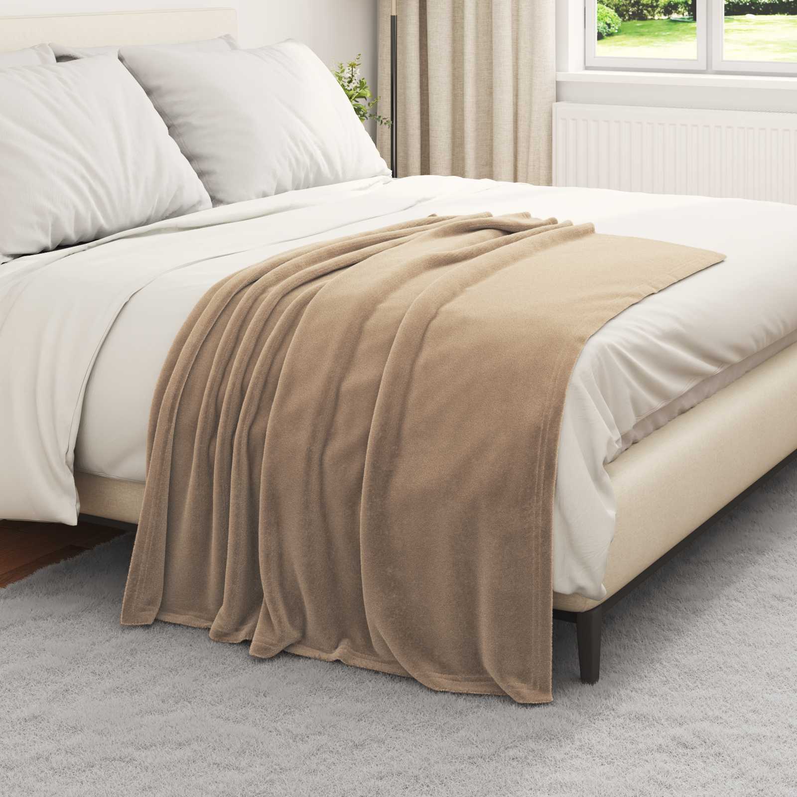 vidaXL Koce narzutowe 6 pcs Camel 130 x 150 cm Polar