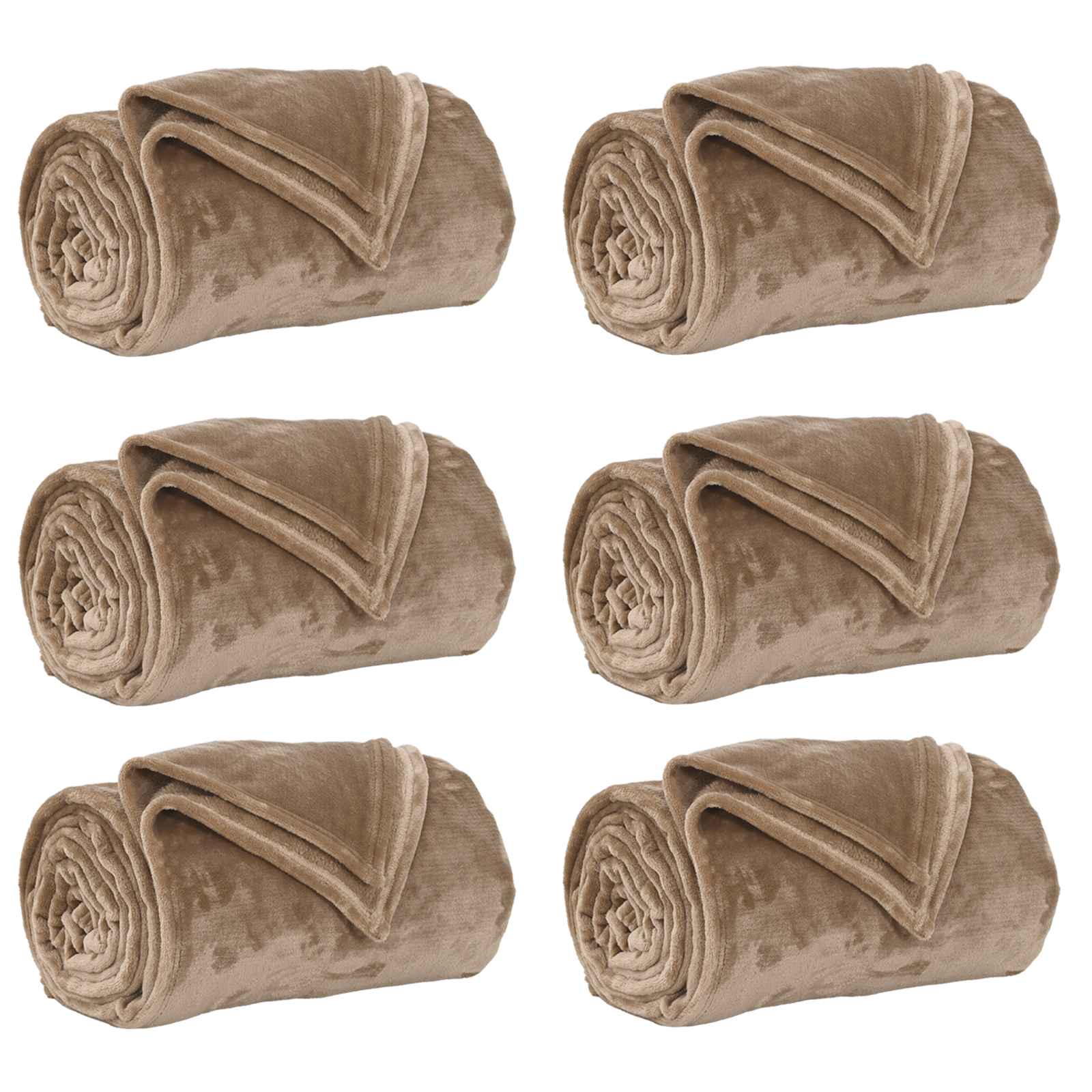 vidaXL Koce narzutowe 6 pcs Camel 220 x 240 cm Polar