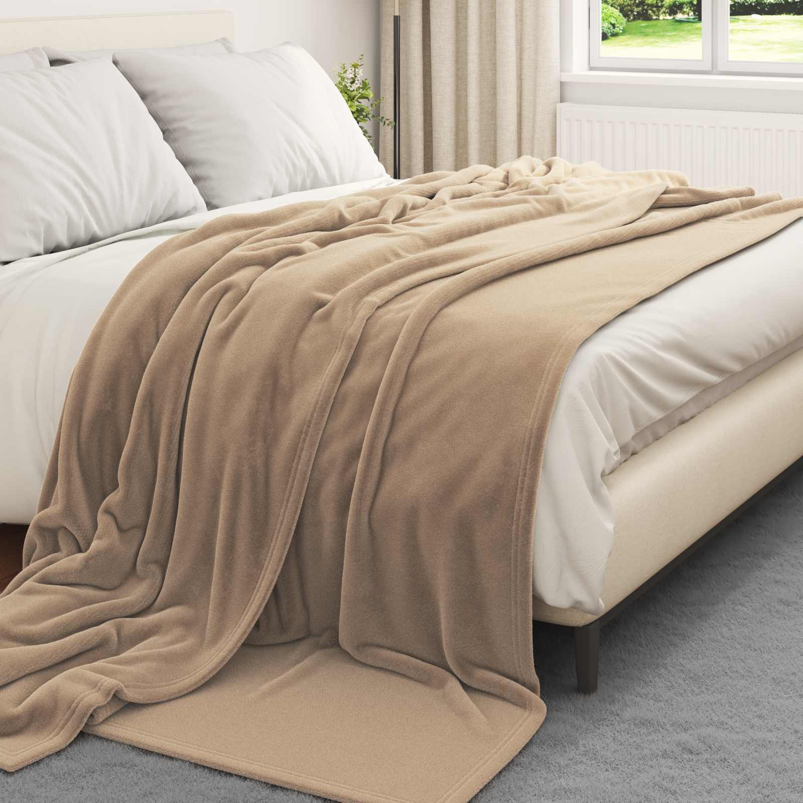 vidaXL Koce narzutowe 6 pcs Camel 240 x 270 cm Polar