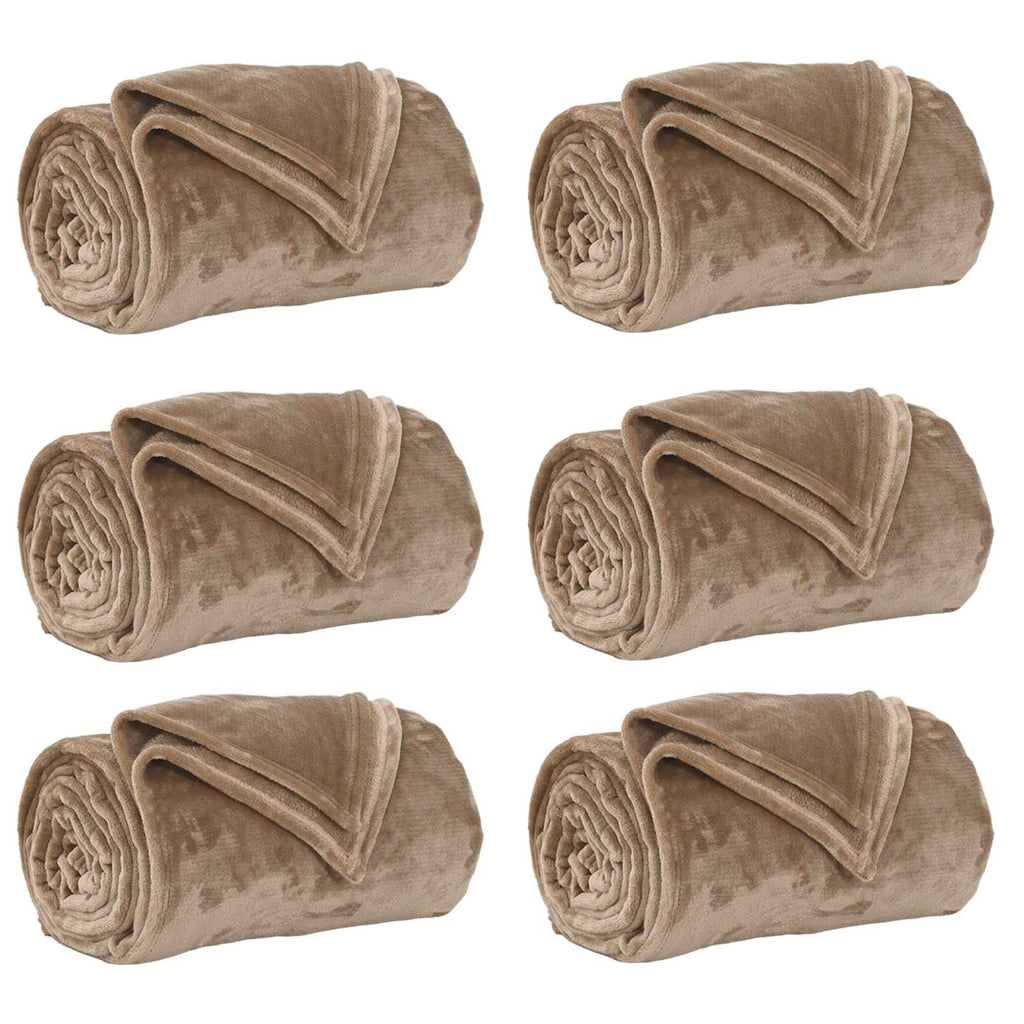 vidaXL Koce narzutowe 6 pcs Camel 240 x 270 cm Polar