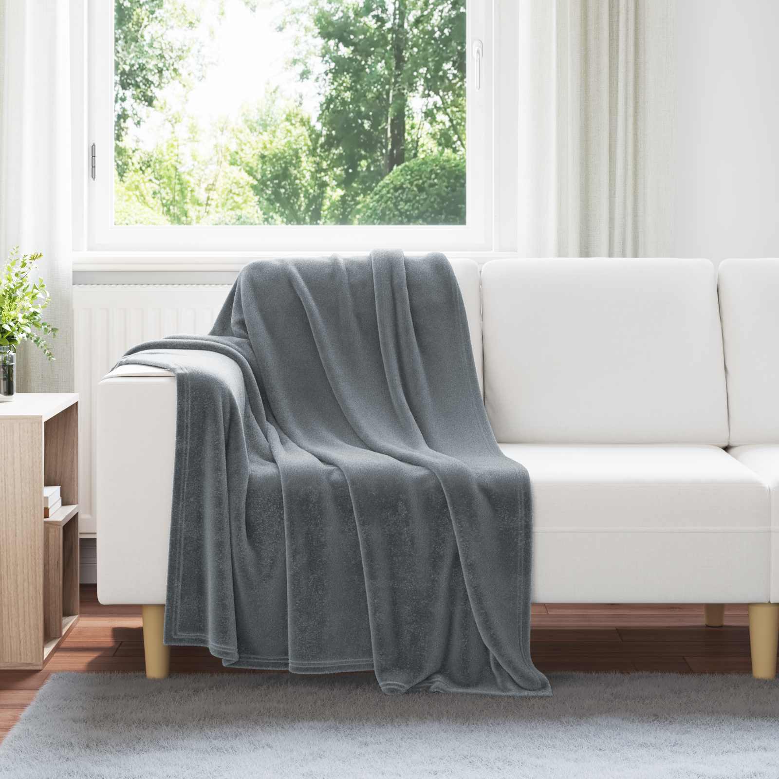 vidaXL Koce narzutowe 6 pcs Ciemnoszary 130 x 150 cm Polar