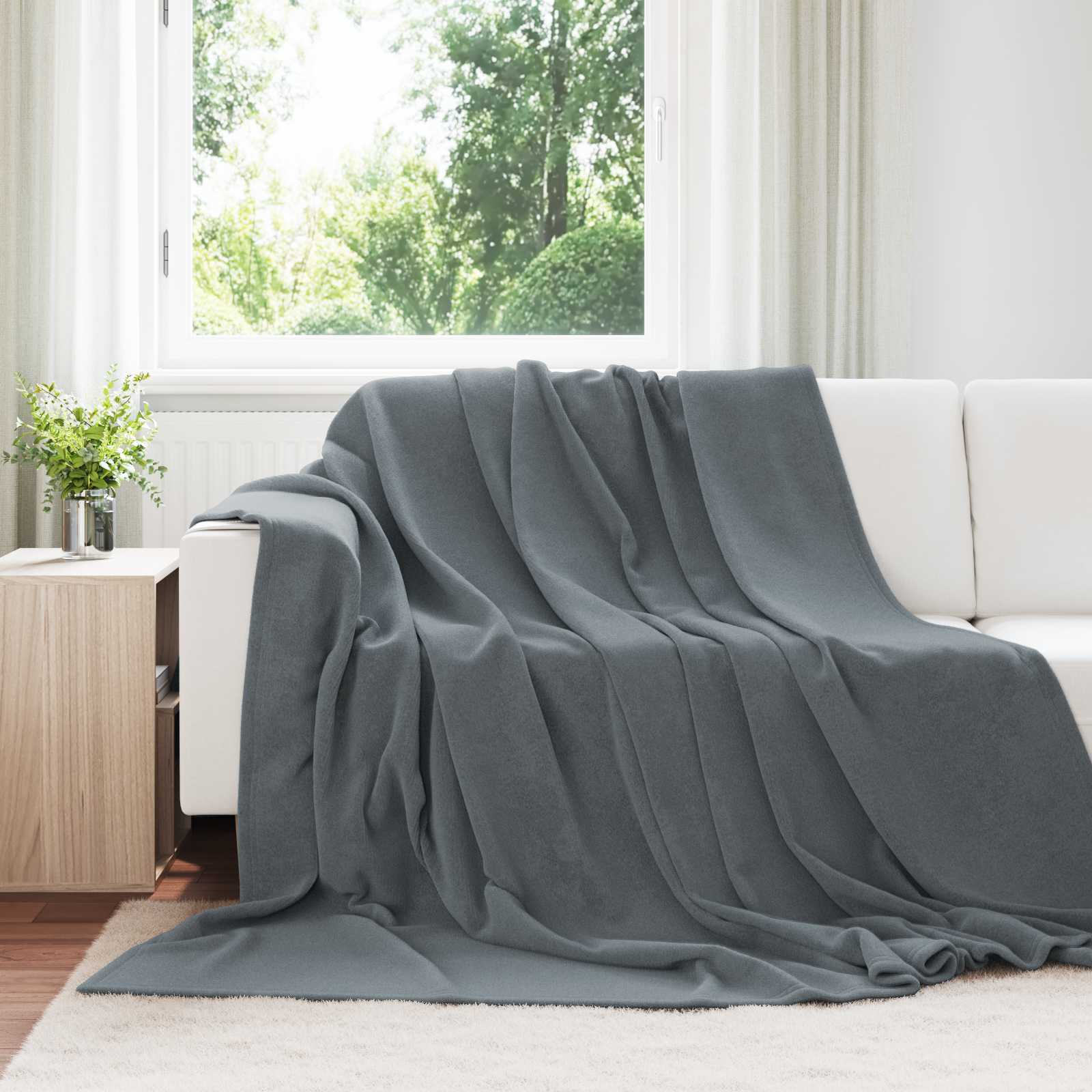 vidaXL Koce narzutowe 6 pcs Ciemnoszary 220 x 240 cm Polar