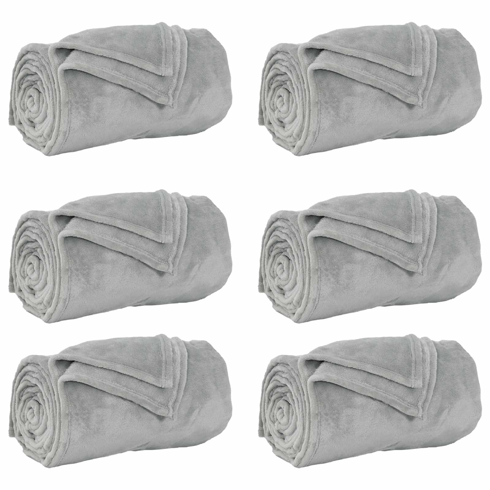 vidaXL Koce narzutowe 6 pcs Szary 220 x 240 cm Polar